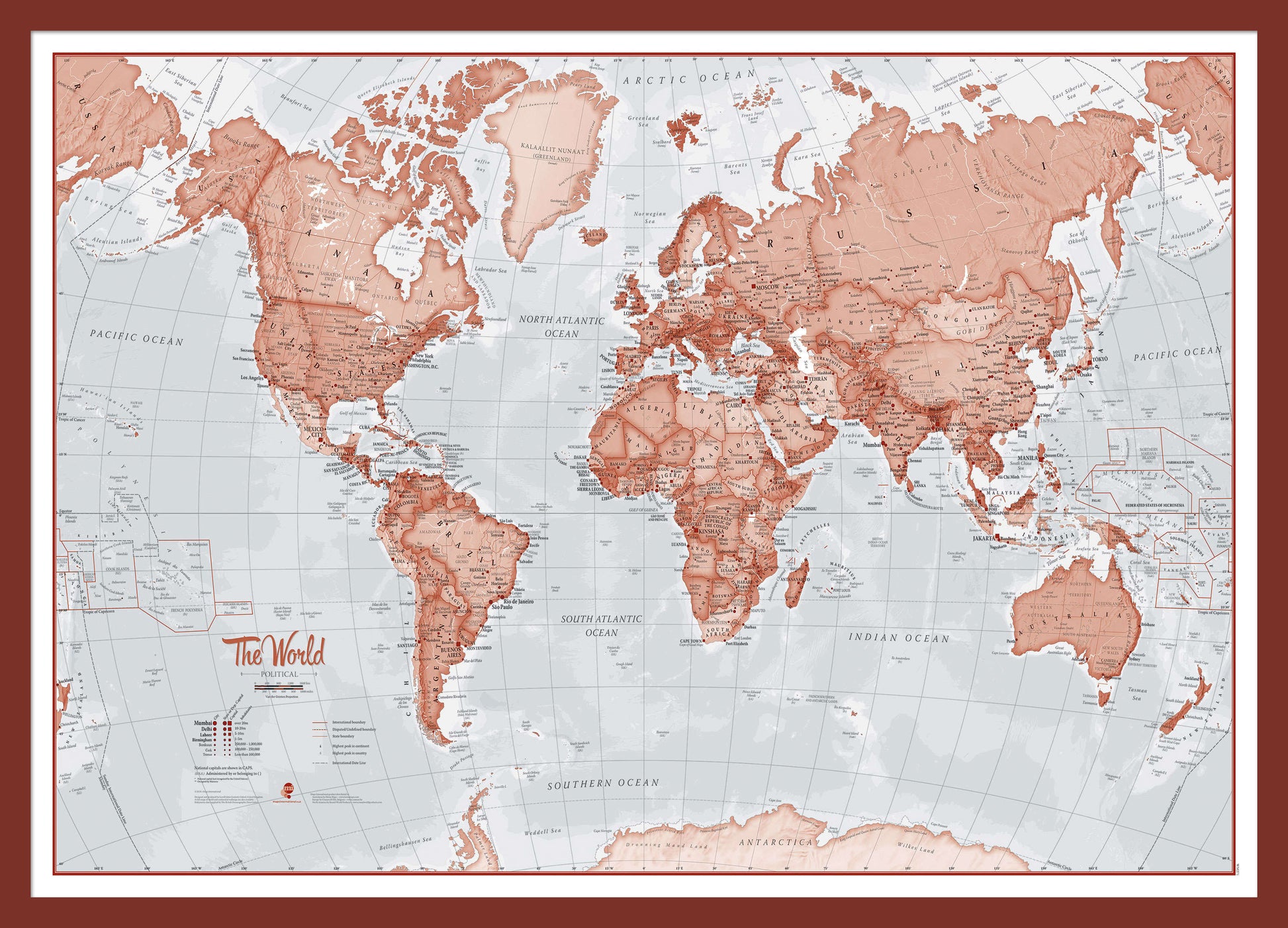 WM00271_S_PINOK - The World Is Art - Wall Map Red