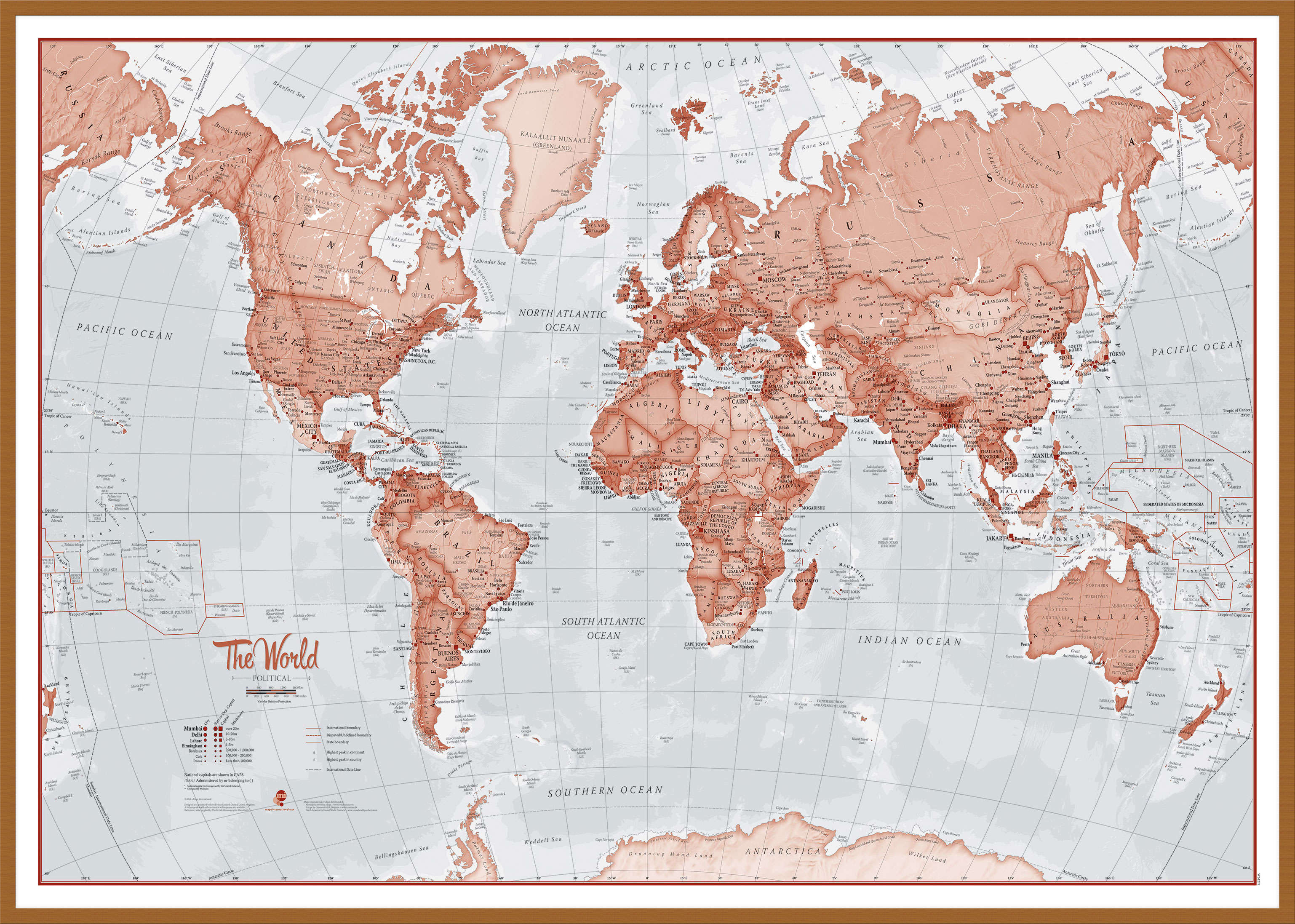 WM00271_L_WDTEA - The World Is Art - Wall Map Red