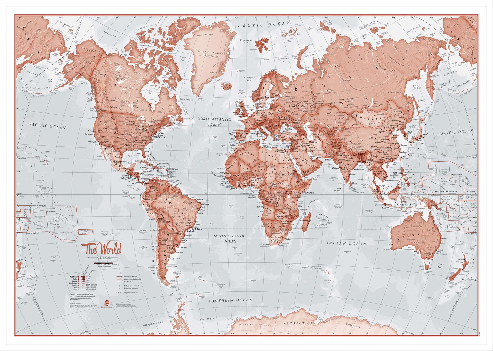 WM00271_L_LBWWH - The World Is Art - Wall Map Red
