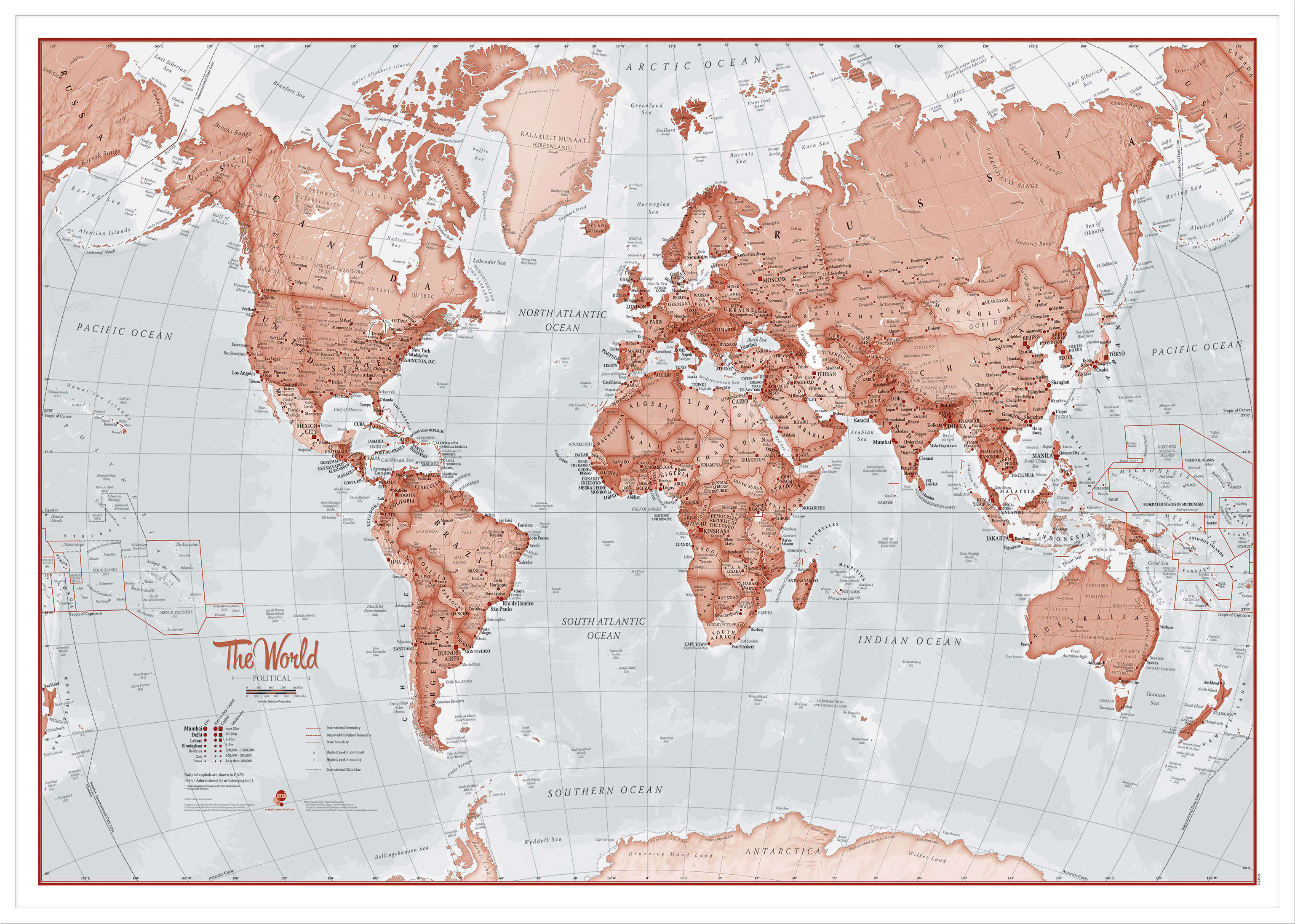 WM00271_L_LBWWH - The World Is Art - Wall Map Red