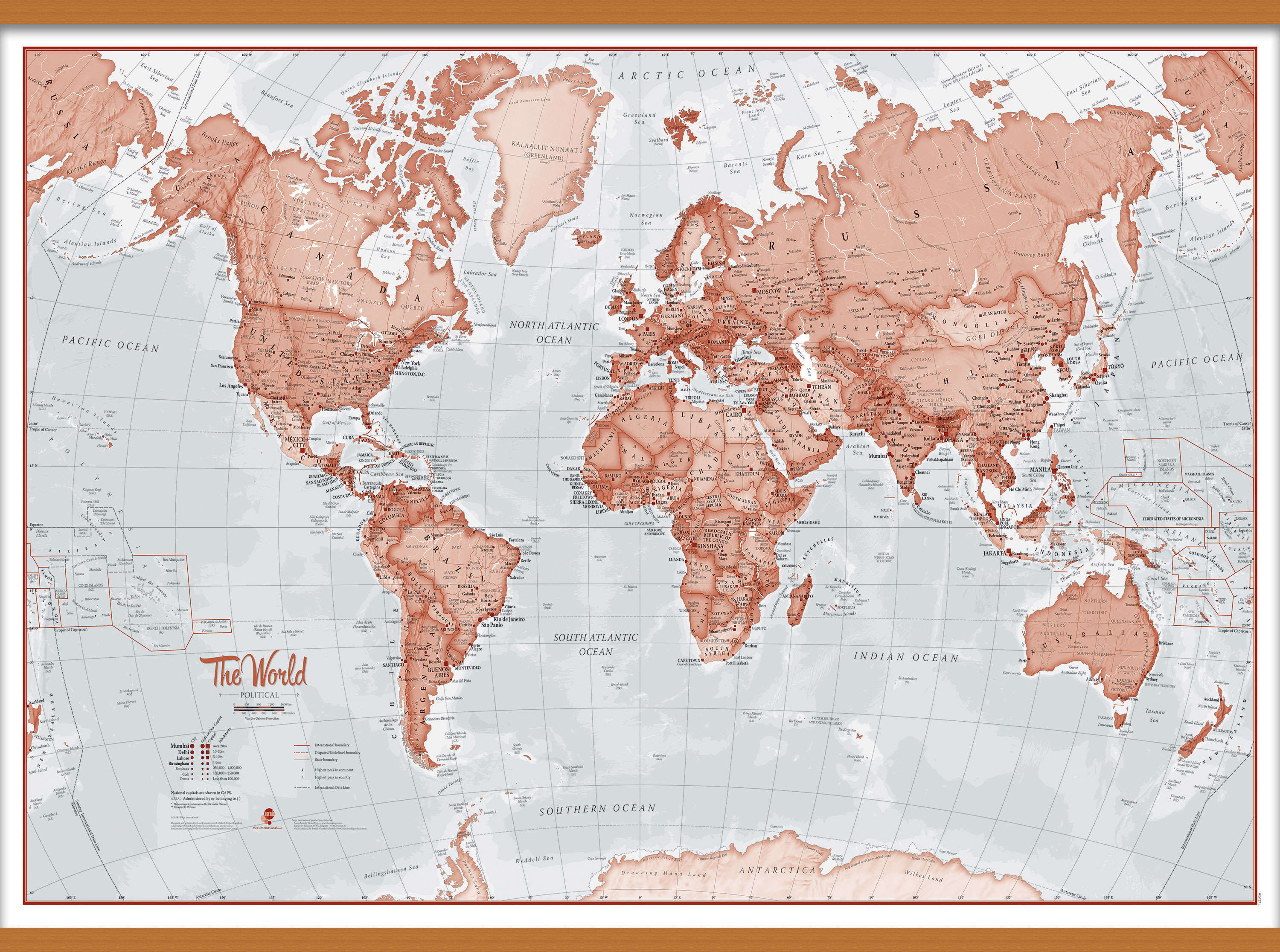 WM00271_L_LWDHB - The World Is Art - Wall Map Red