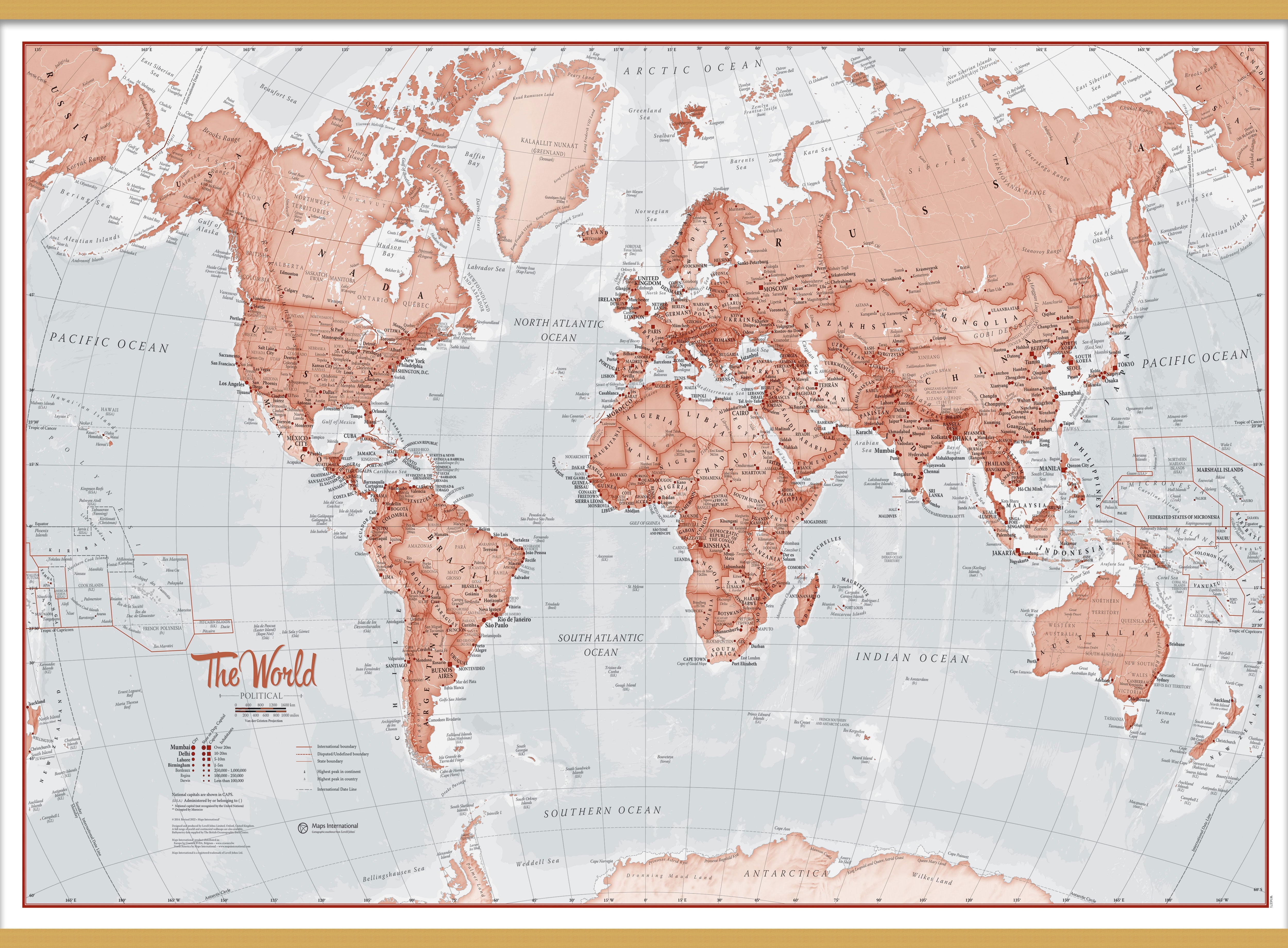 WM00271_M_LWDHB - The World Is Art - Wall Map Red