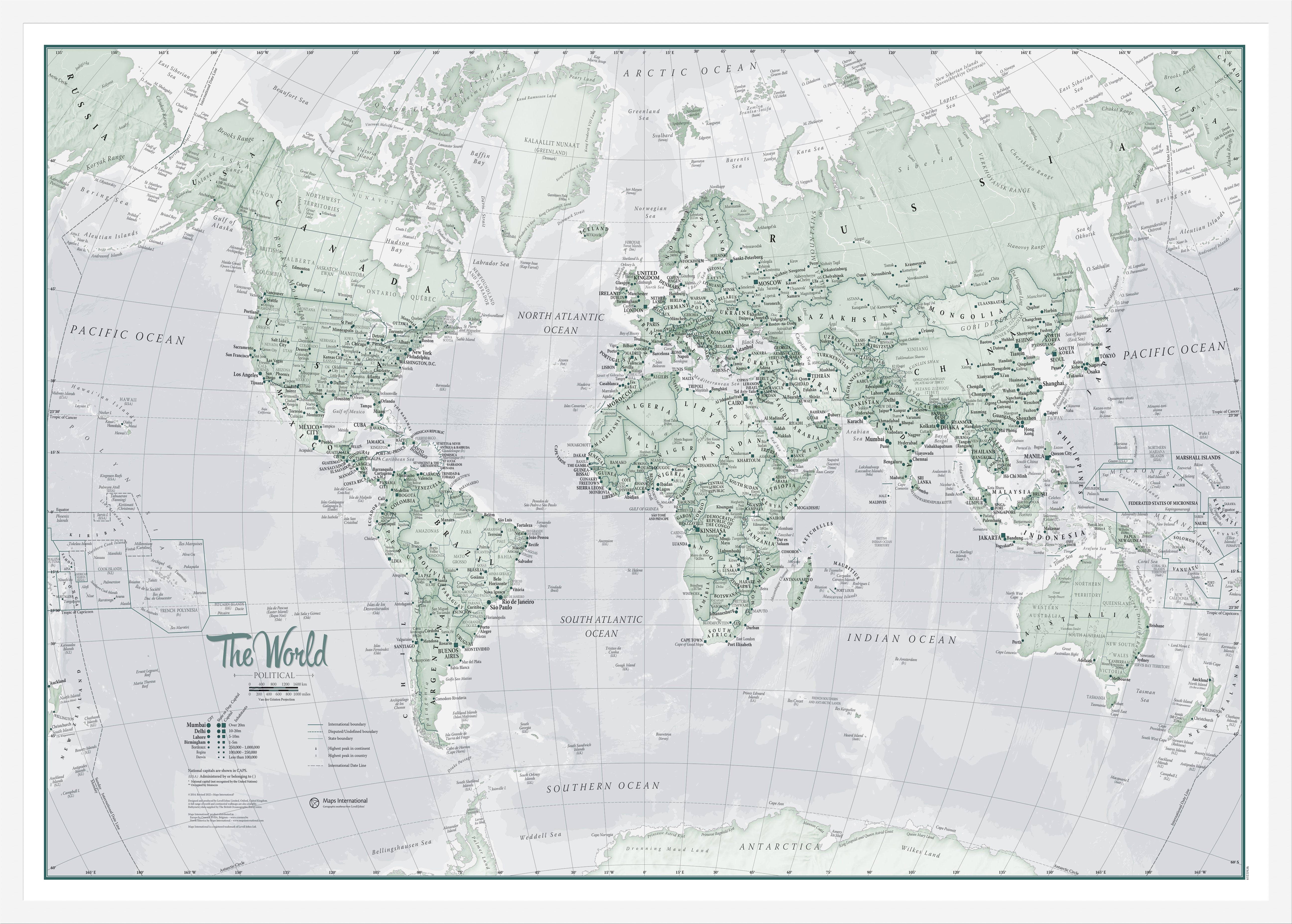 WM01227_M_WDWHI - The World Is Art - Wall Map Rustic