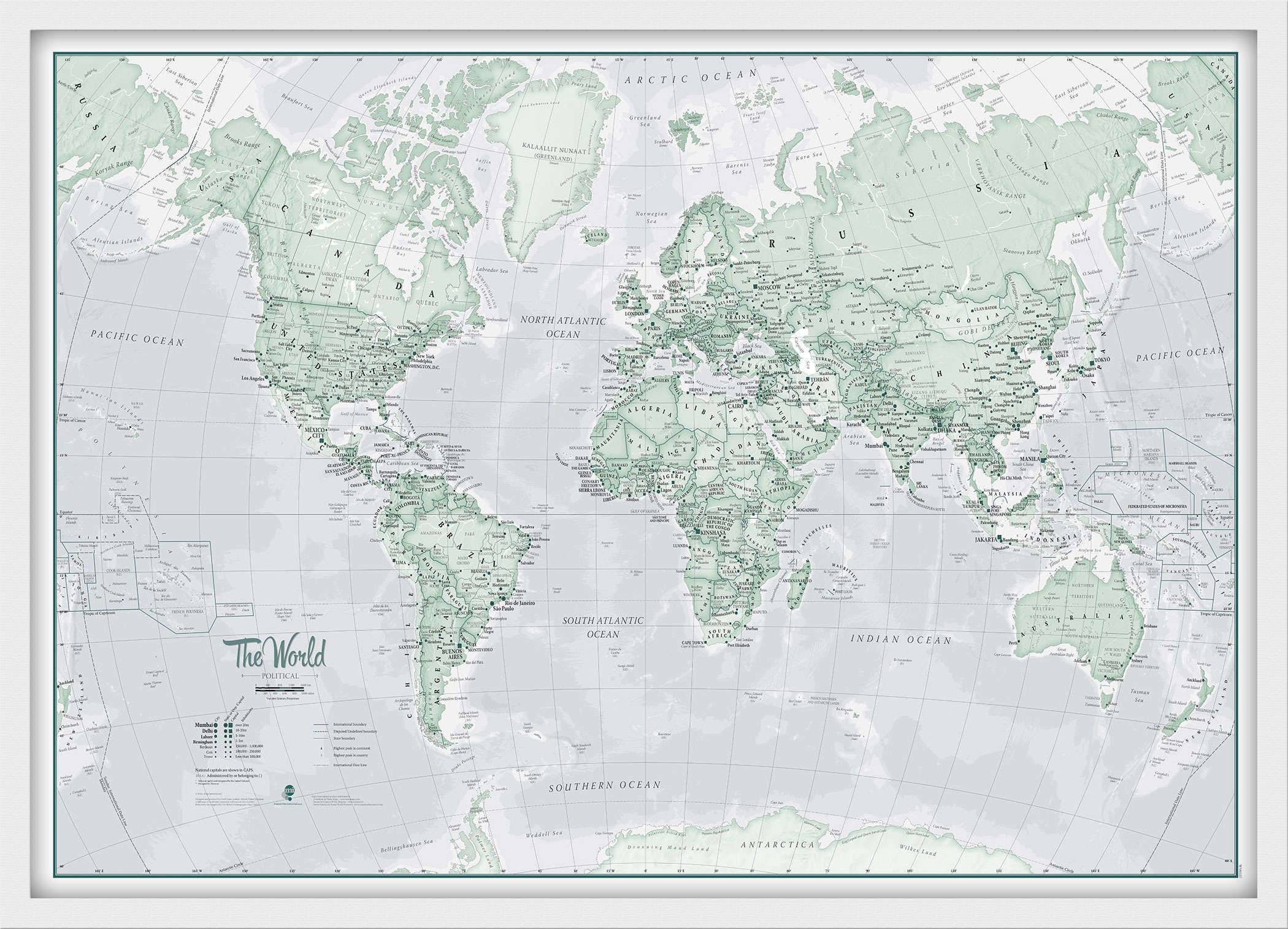 WM01227_M_BWWHI - The World Is Art - Wall Map Rustic