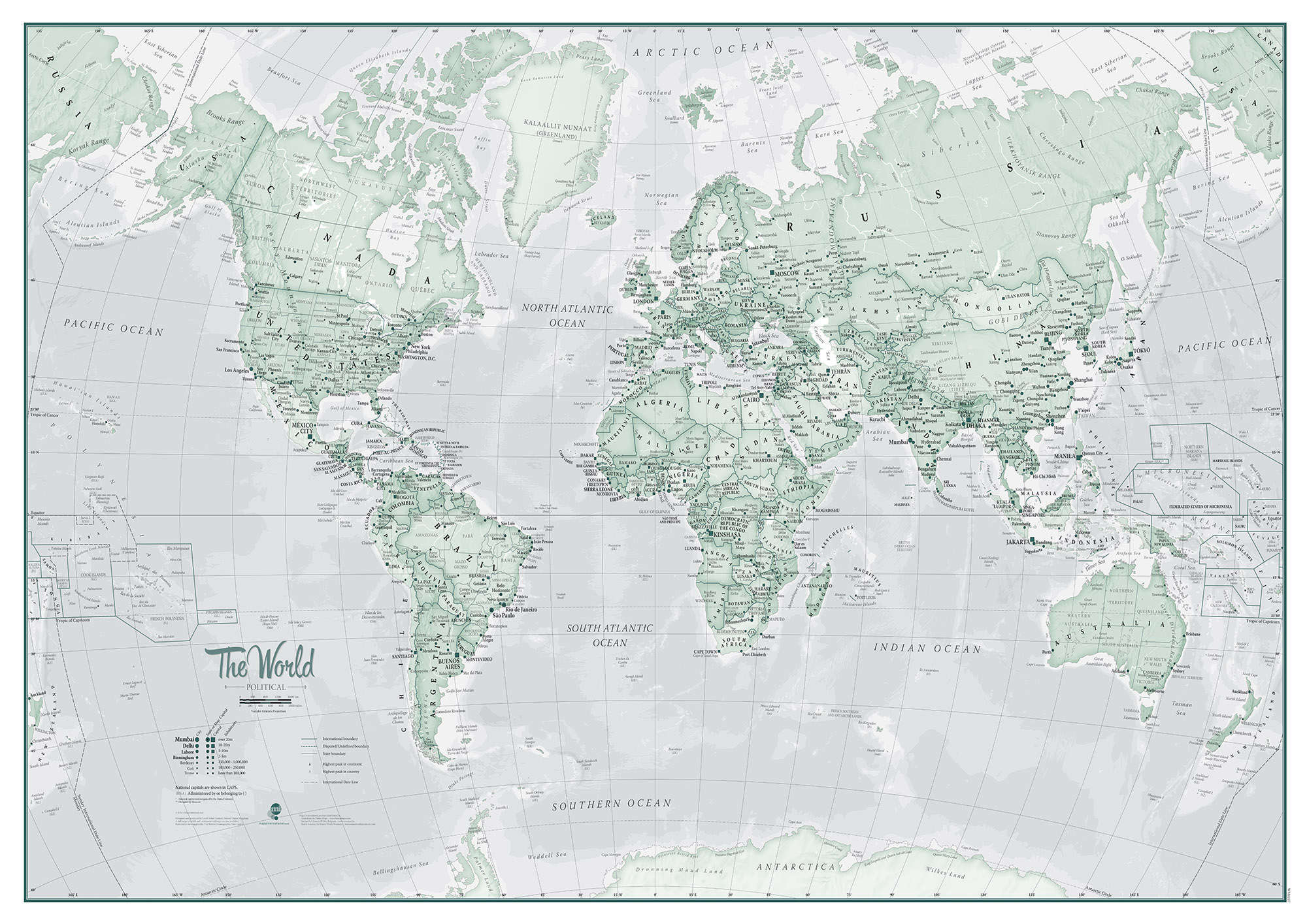 WM01227_S_PAPER - The World Is Art - Wall Map Rustic