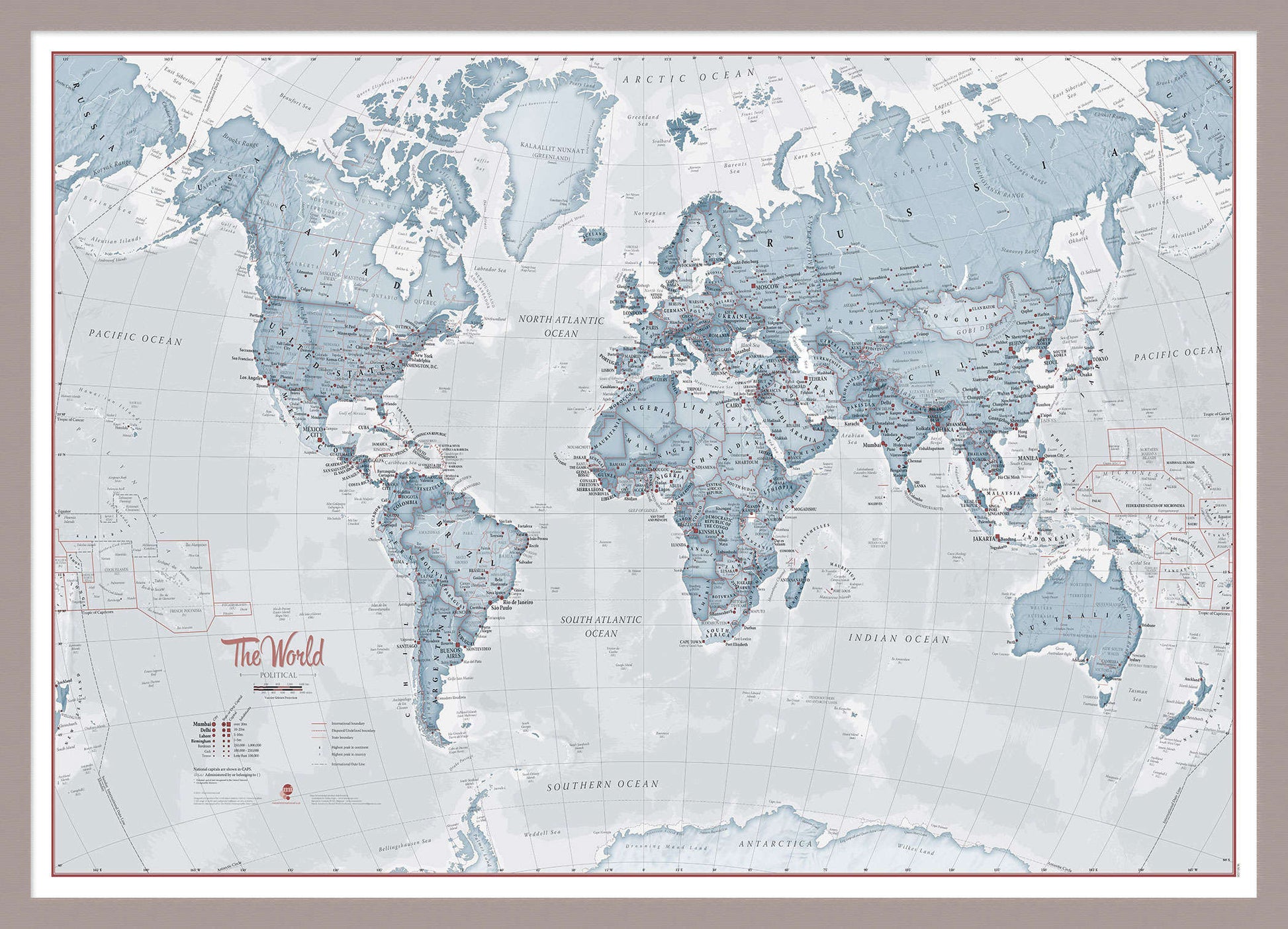 WM01225_S_PINAL - The World Is Art - Wall Map Teal