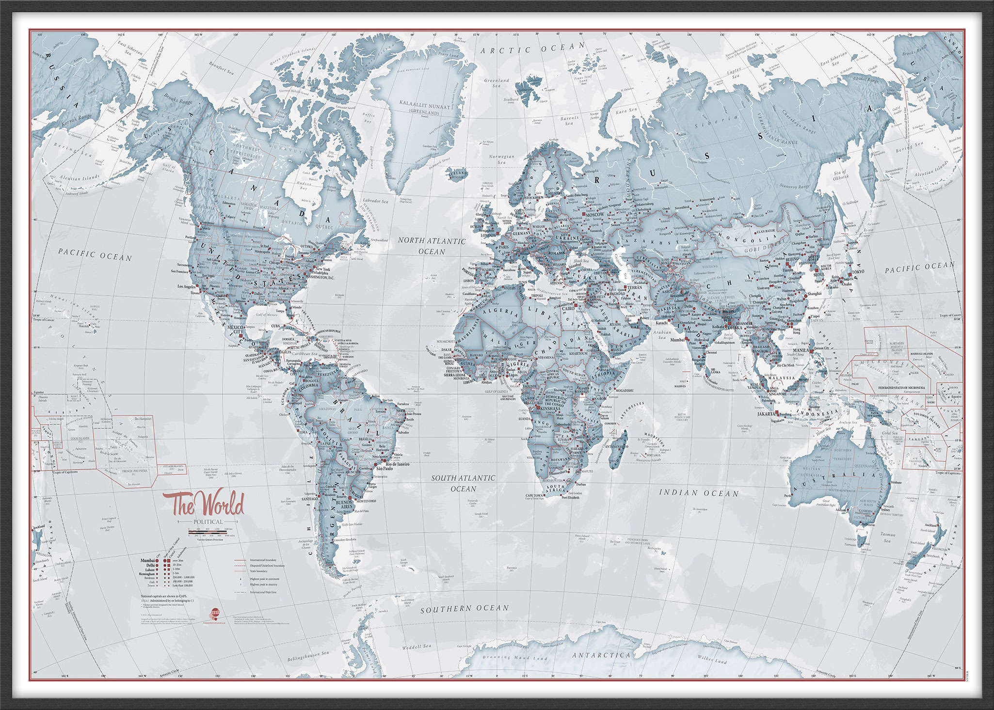 WM01225_L_WDBLA - The World Is Art - Wall Map Teal