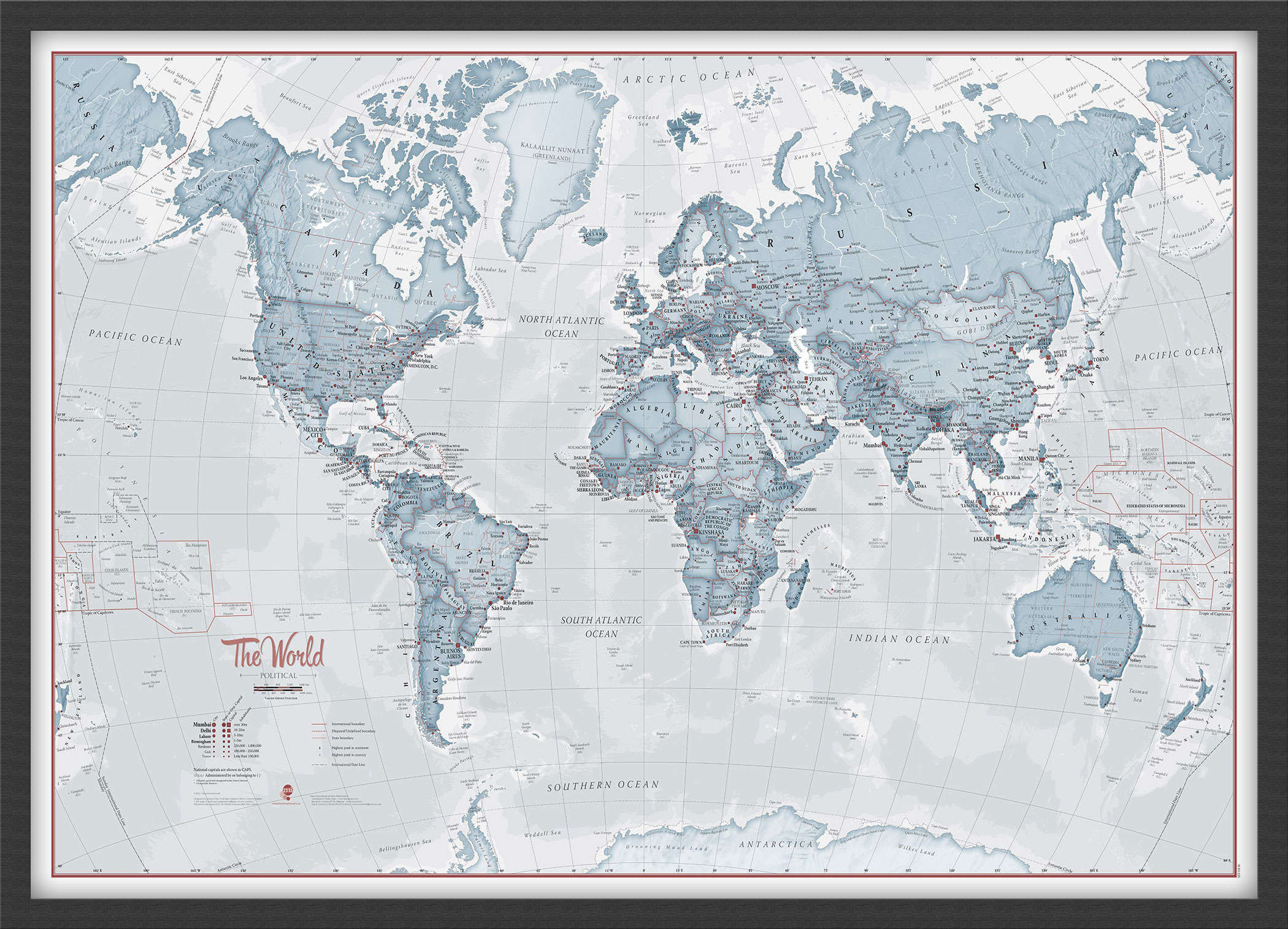 WM01225_M_BWBLA - The World Is Art - Wall Map Teal