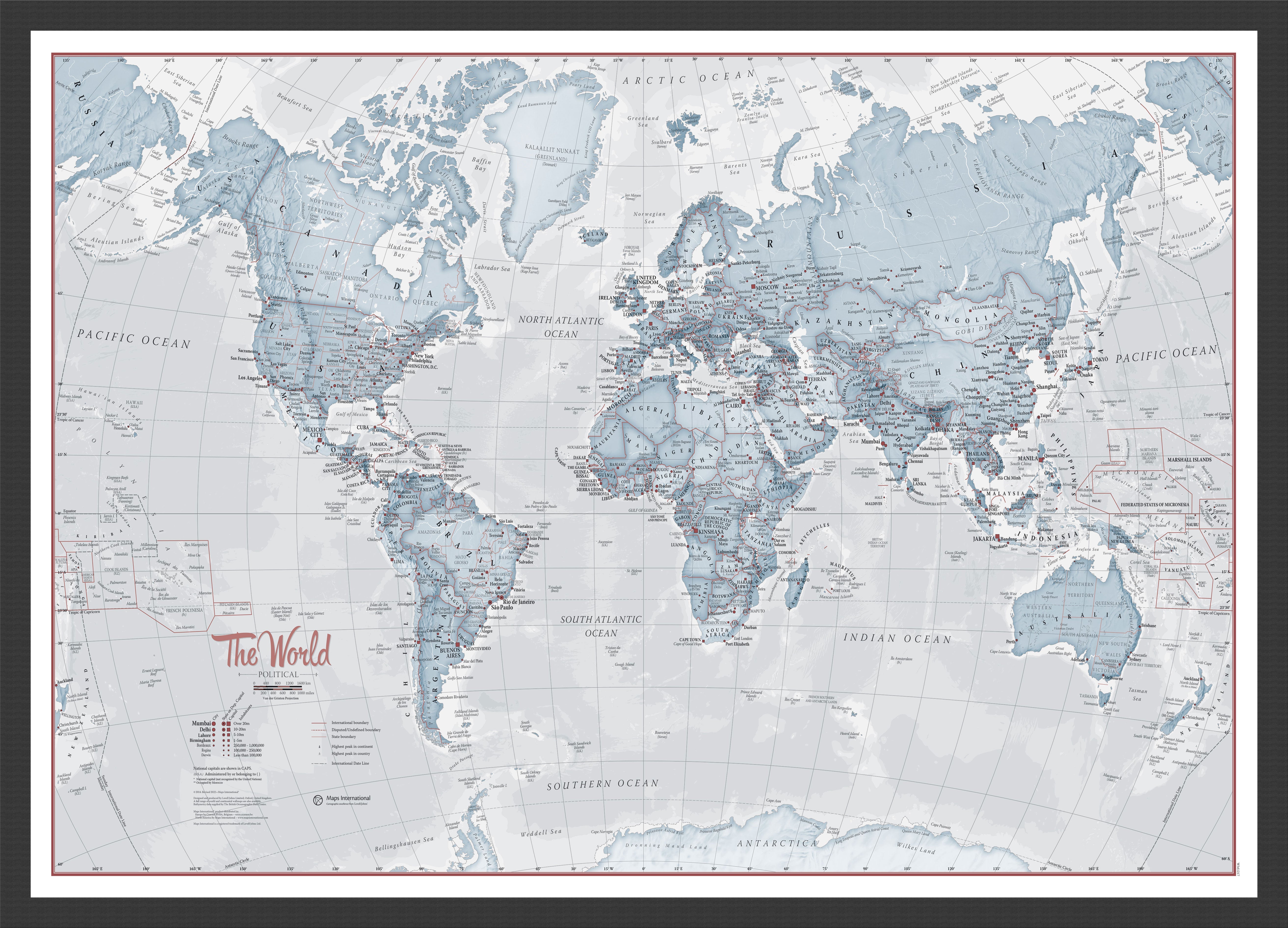 WM01225_S_WDBLA - The World Is Art - Wall Map Teal