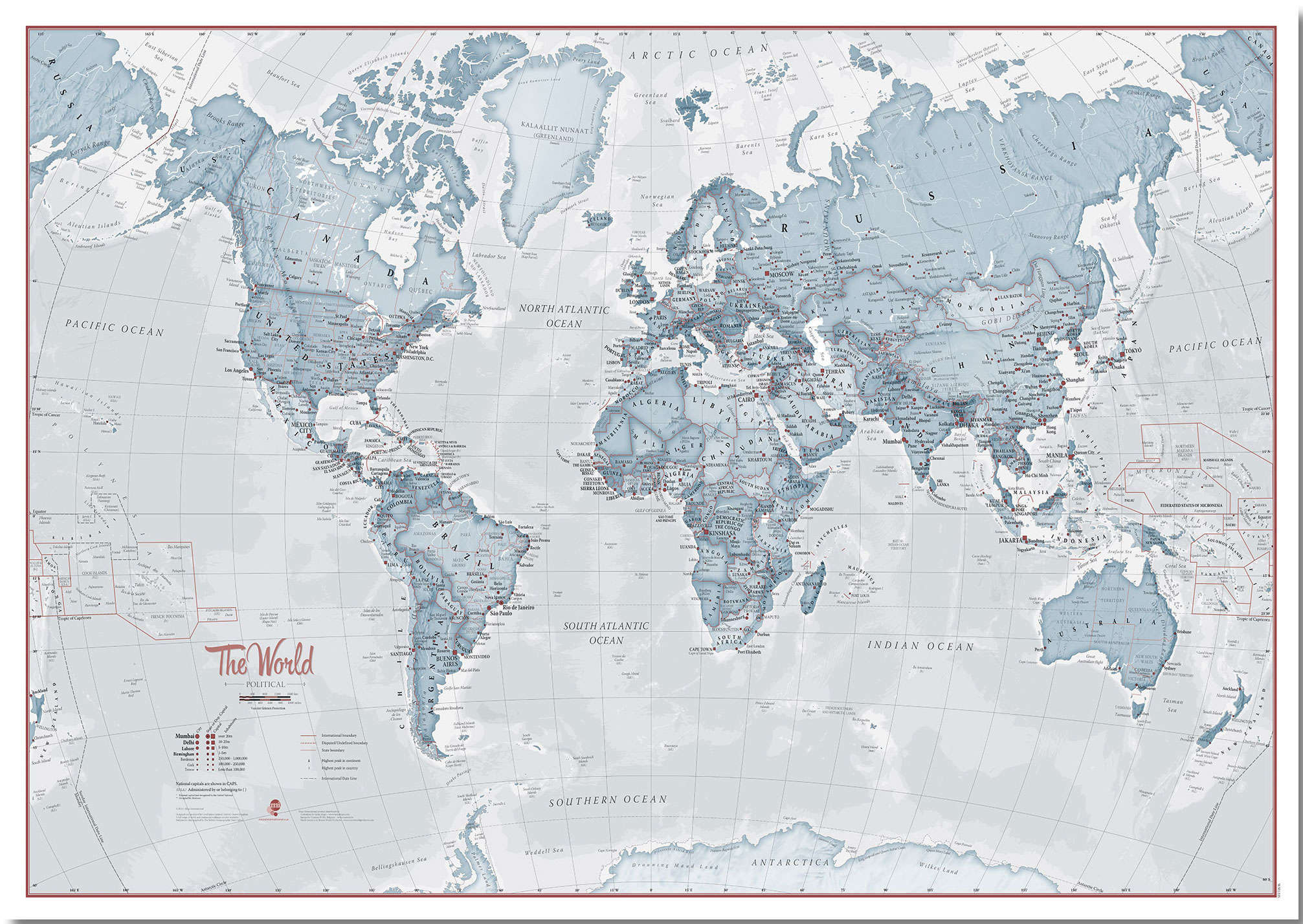 WM01225_S_PNBRD - The World Is Art - Wall Map Teal