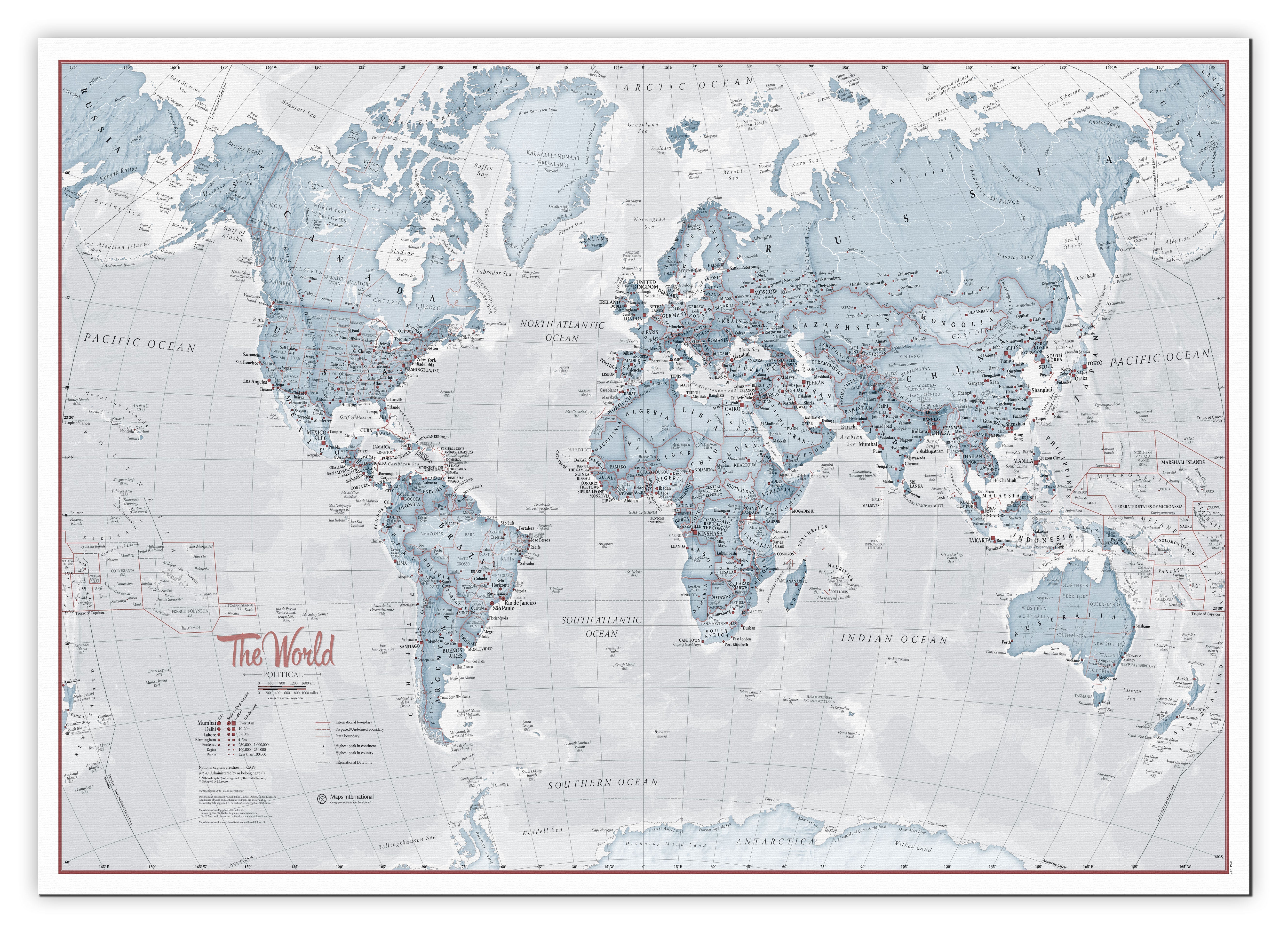 WM01225_M_CANVA - The World Is Art - Wall Map Teal