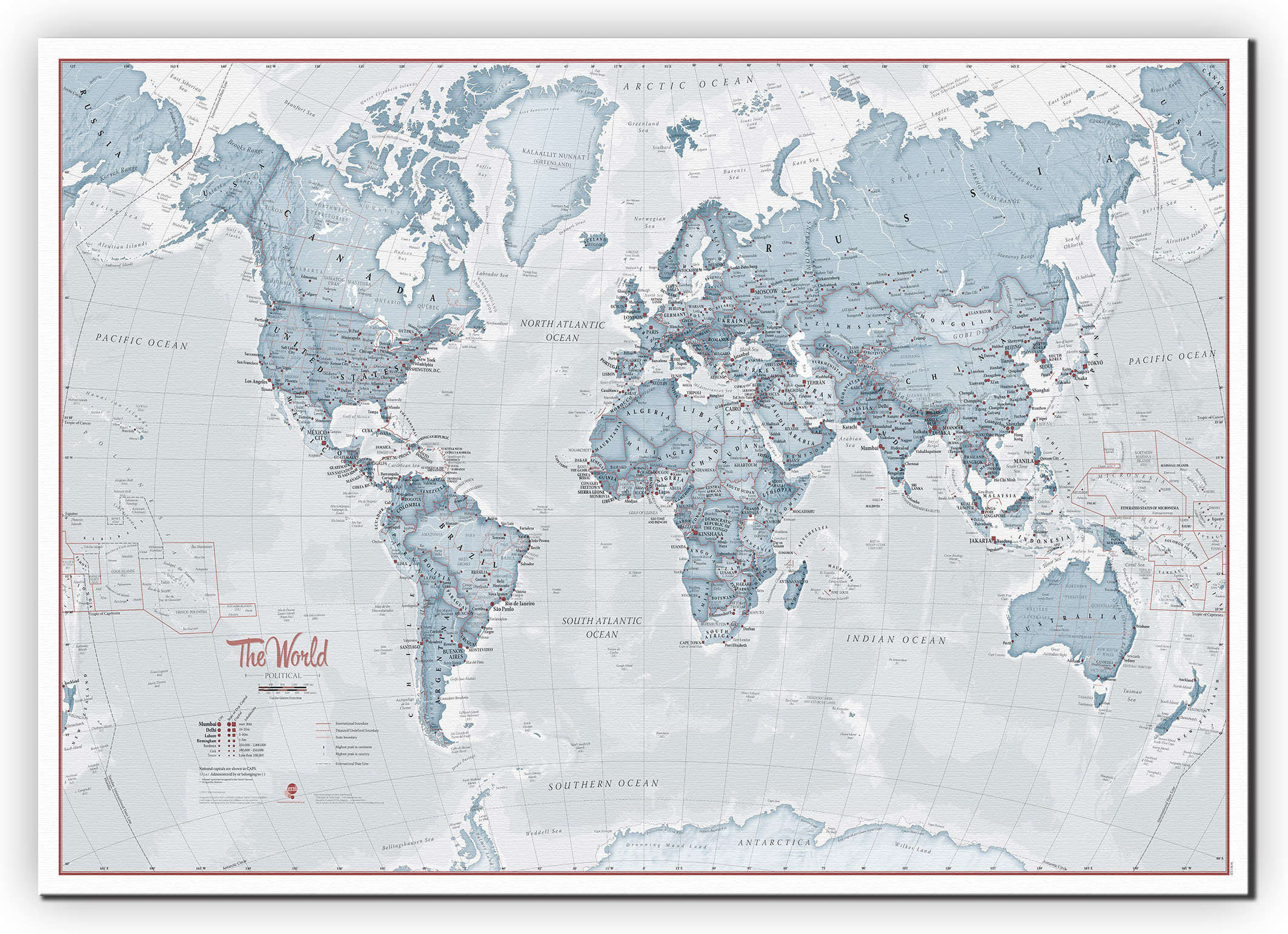WM01225_M_CANVA - The World Is Art - Wall Map Teal