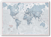 WM01225_S_CANVA - The World Is Art - Wall Map Teal