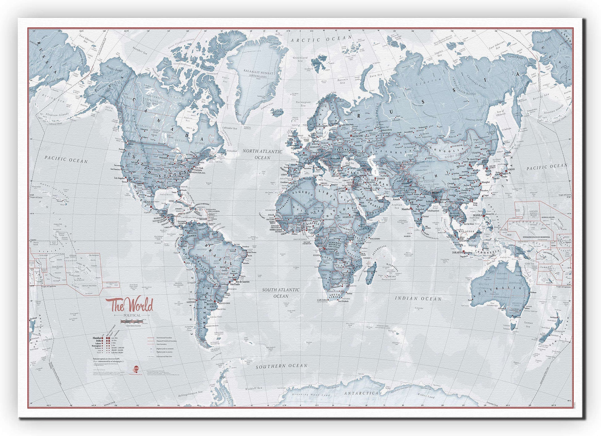 WM01225_H_CANVA - The World Is Art - Wall Map Teal