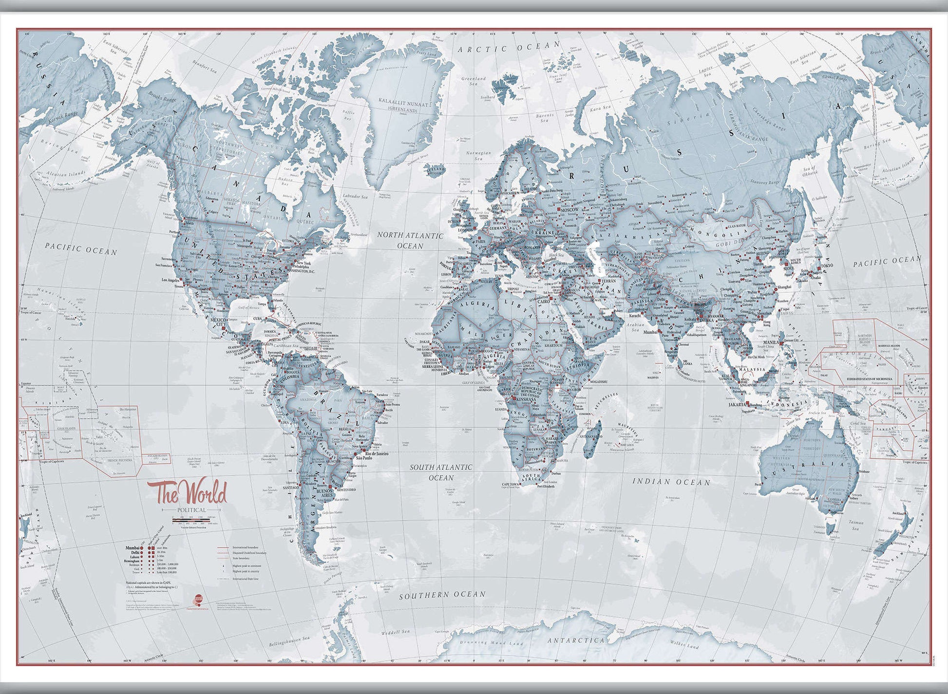 WM01225_L_LAMHB - The World Is Art - Wall Map Teal