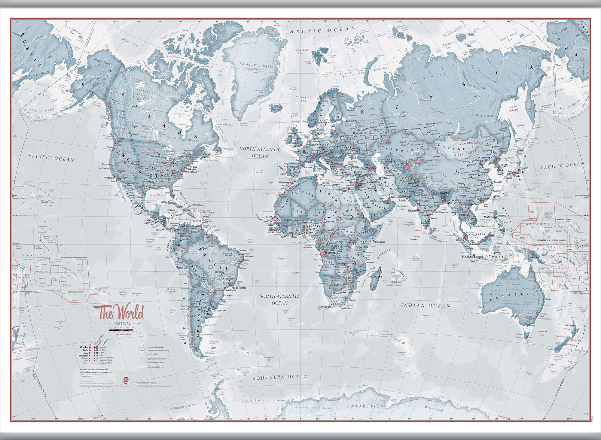 WM01225_L_LAMHB - The World Is Art - Wall Map Teal