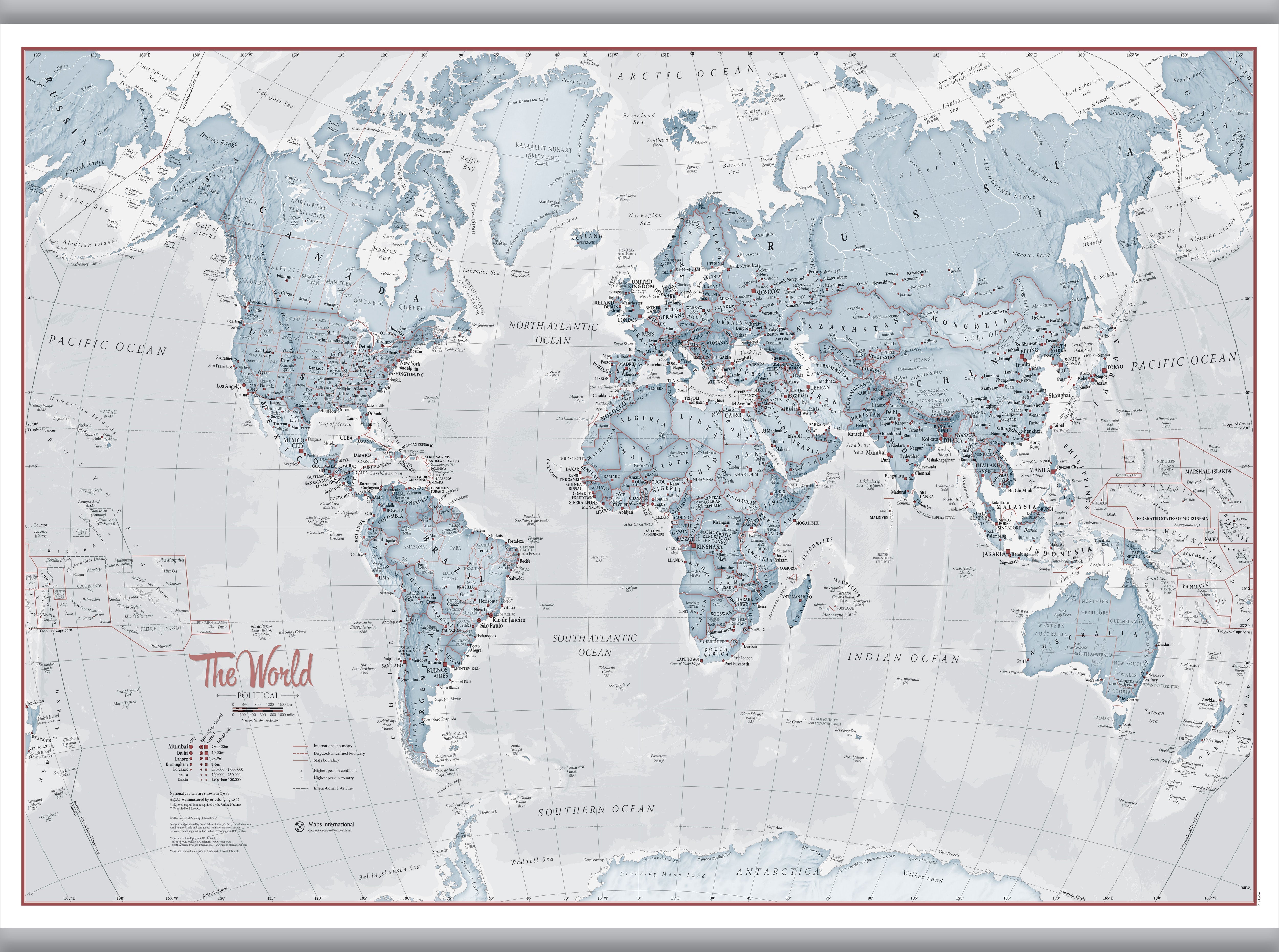 WM01225_S_LAMHB - The World Is Art - Wall Map Teal