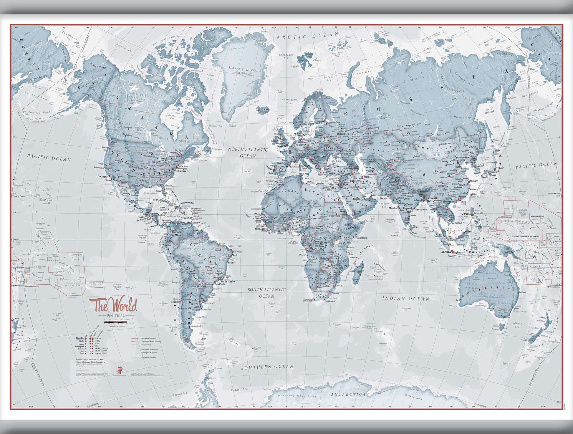 WM01225_S_LAMHB - The World Is Art - Wall Map Teal
