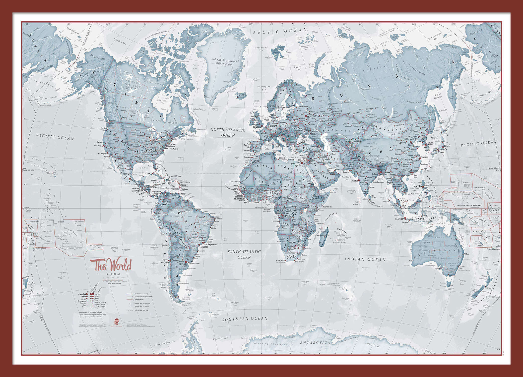 WM01225_S_PINOK - The World Is Art - Wall Map Teal