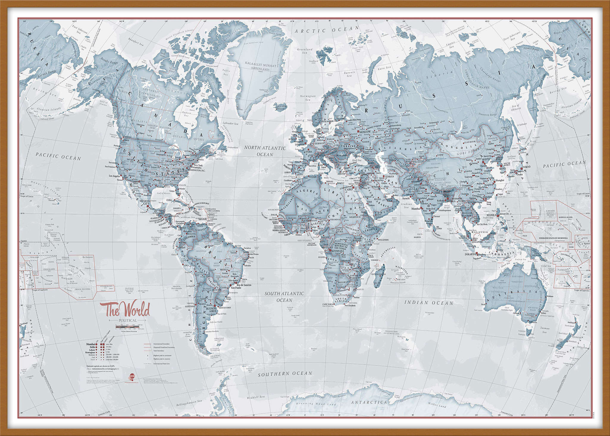 WM01225_L_LBWTE - The World Is Art - Wall Map Teal