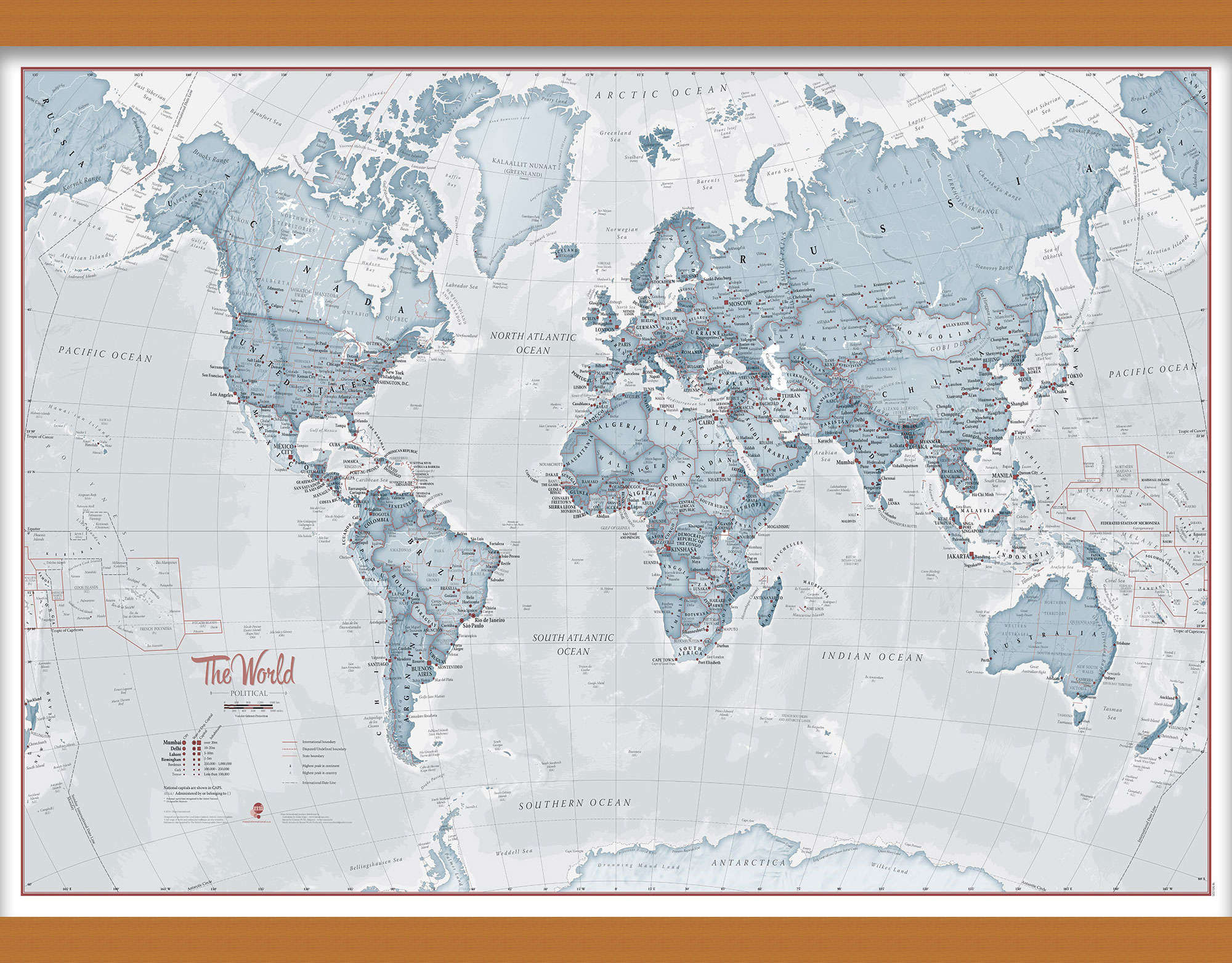 WM01225_S_LWDHB - The World Is Art - Wall Map Teal
