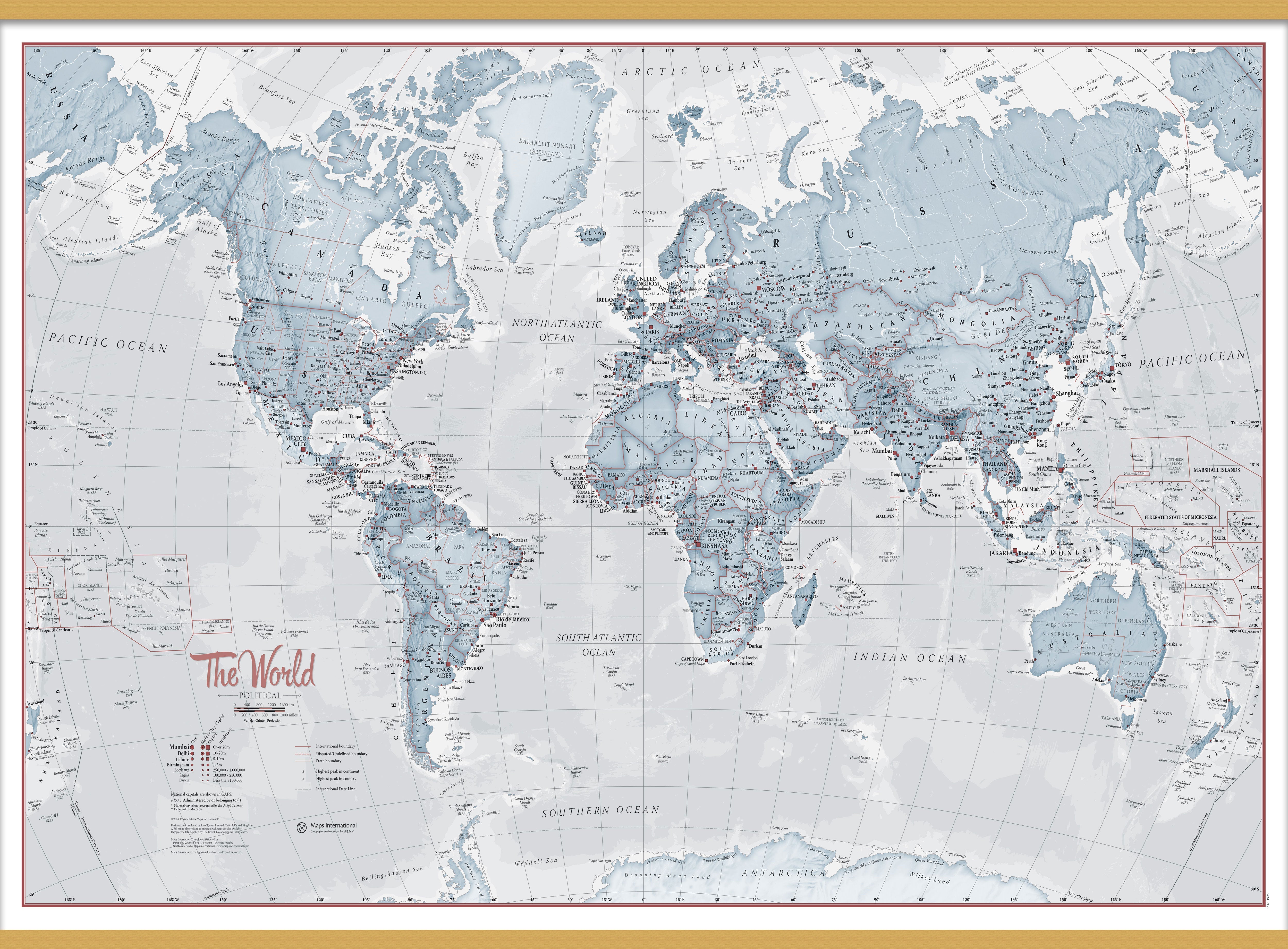 WM01225_M_LWDHB - The World Is Art - Wall Map Teal