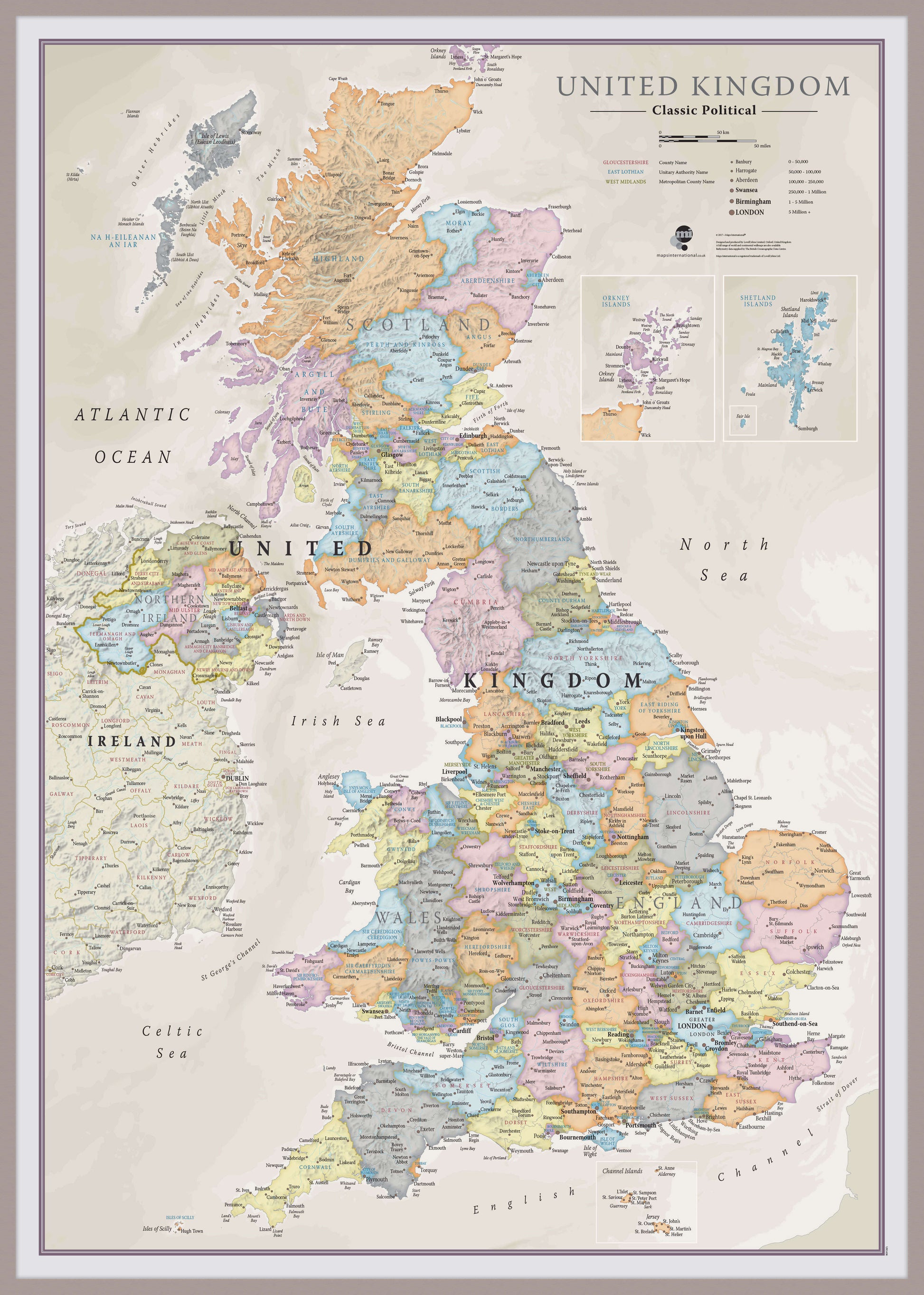 UK01636_H_MGFAL - UK Classic Wall Map