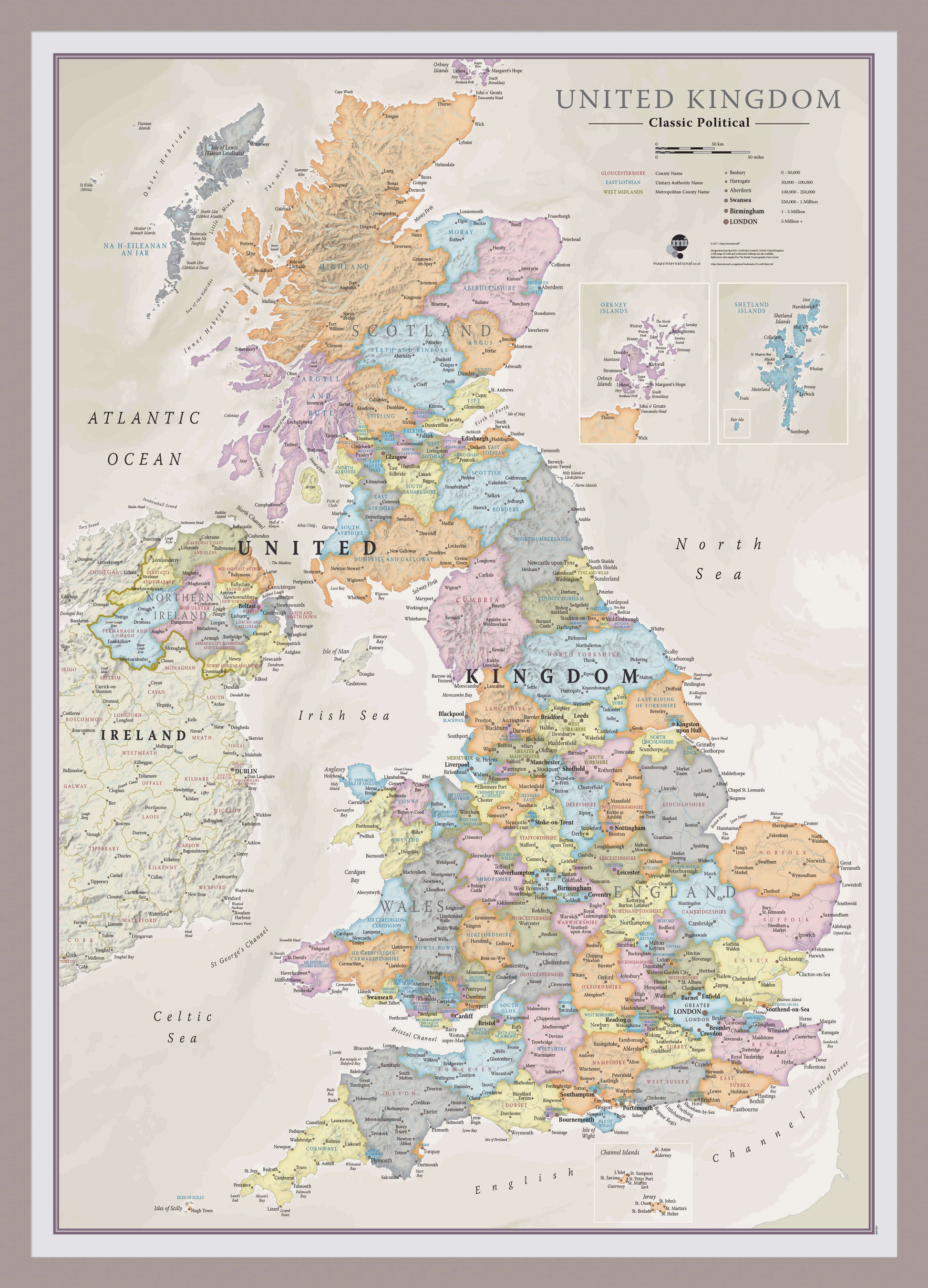 UK01636_M_MGFAL - UK Classic Wall Map