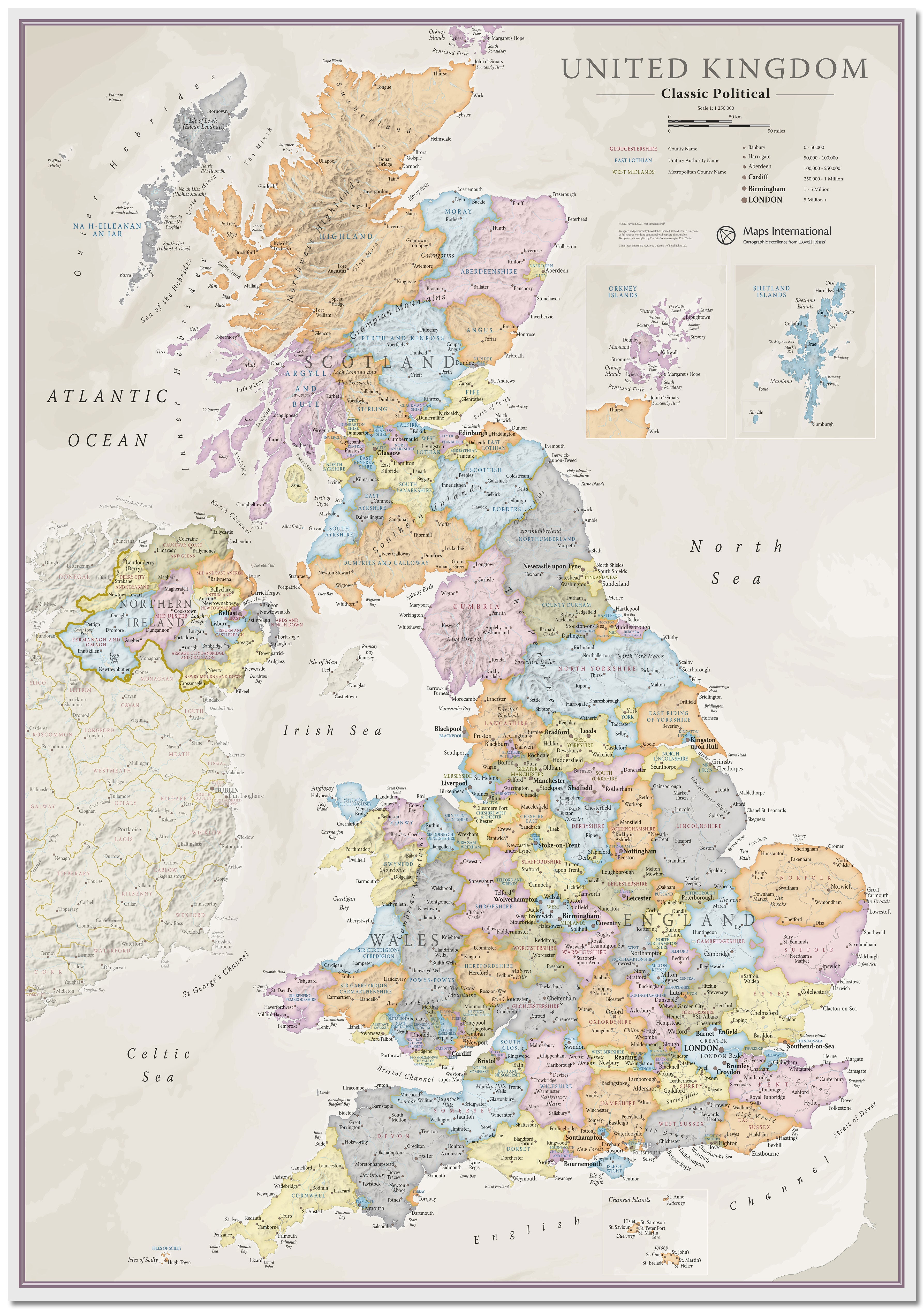 UK01636_H_LMBRD - UK Classic Wall Map