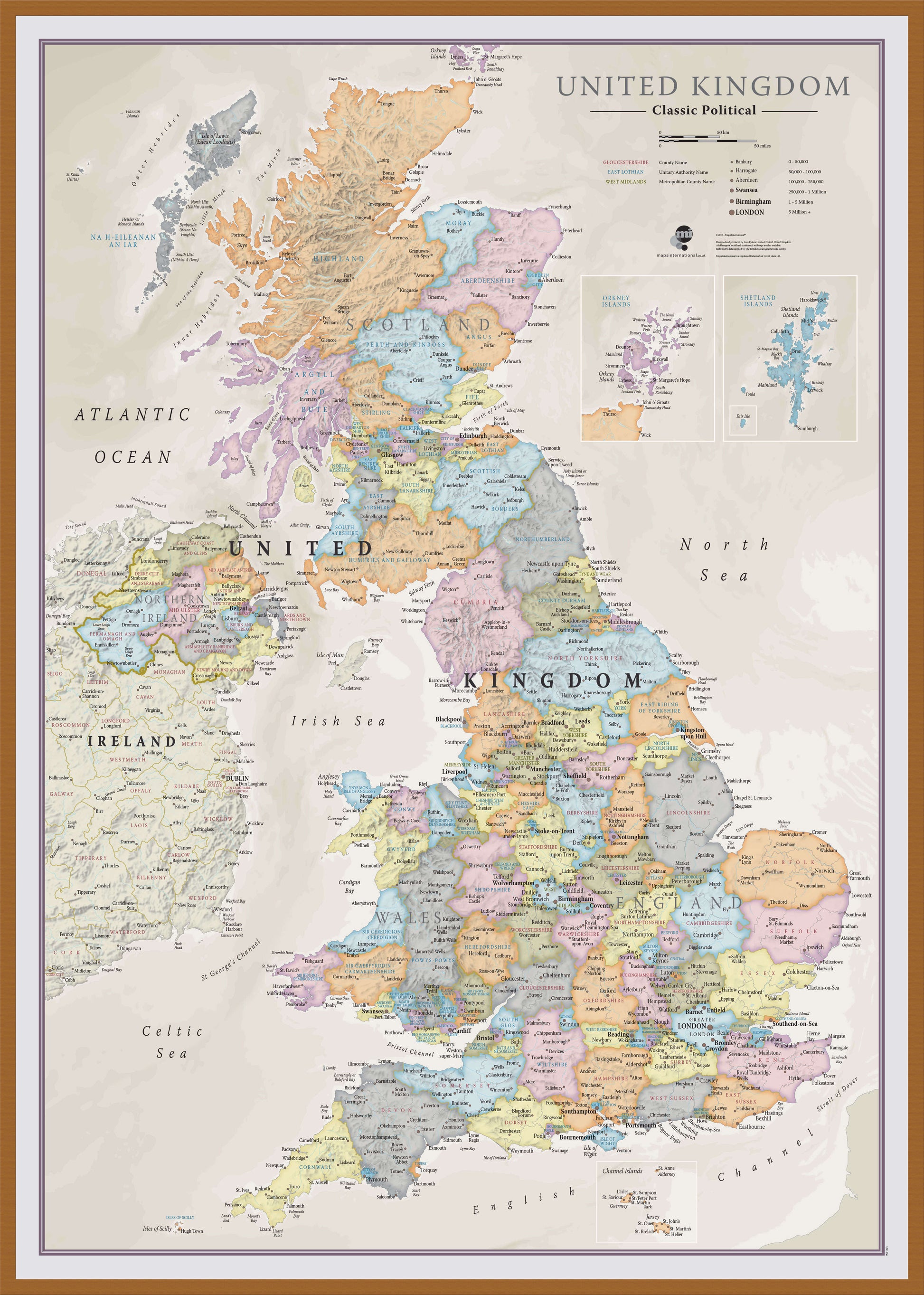UK01636_L_WDTEA - UK Classic Wall Map