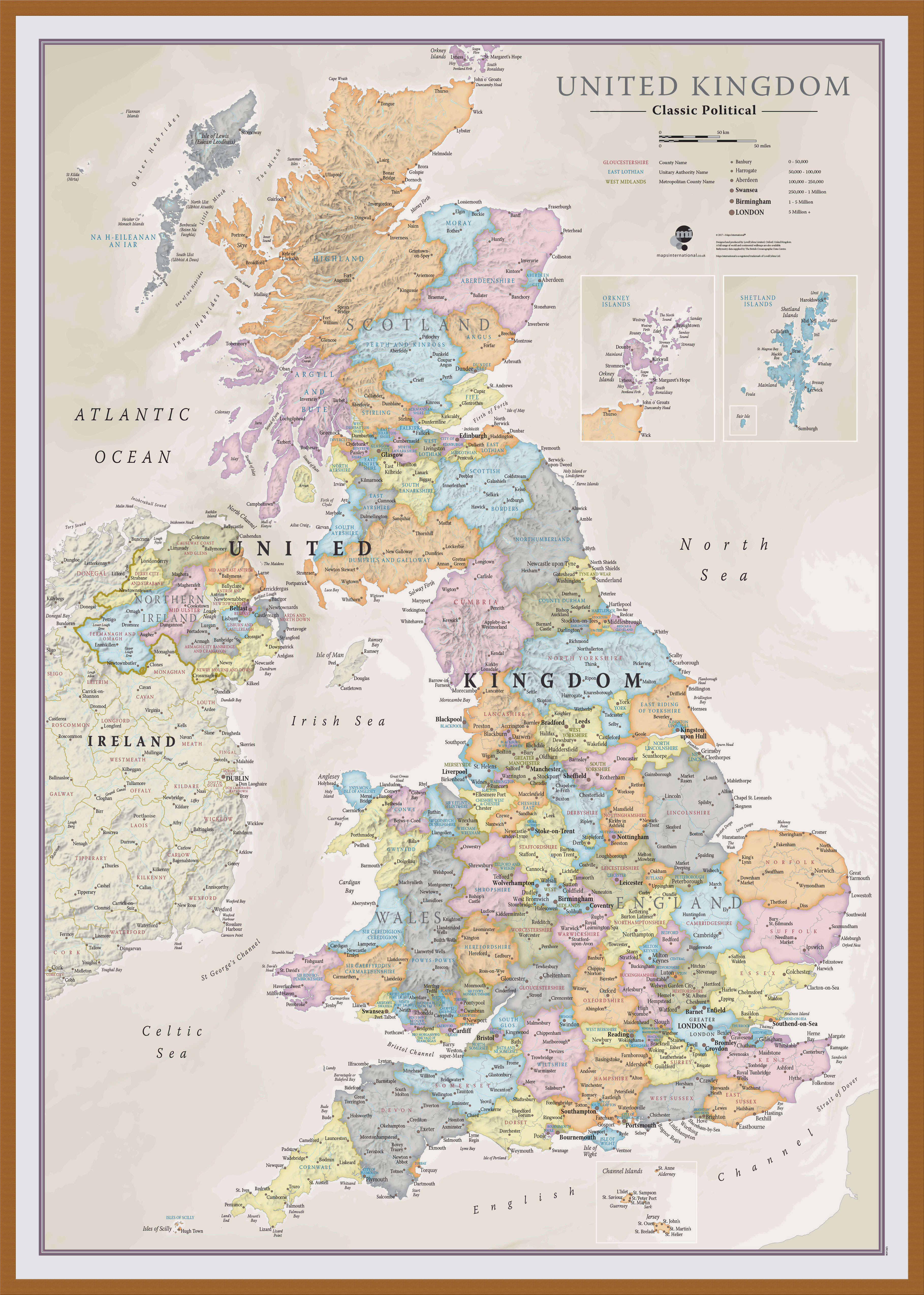 UK01636_L_WDTEA - UK Classic Wall Map