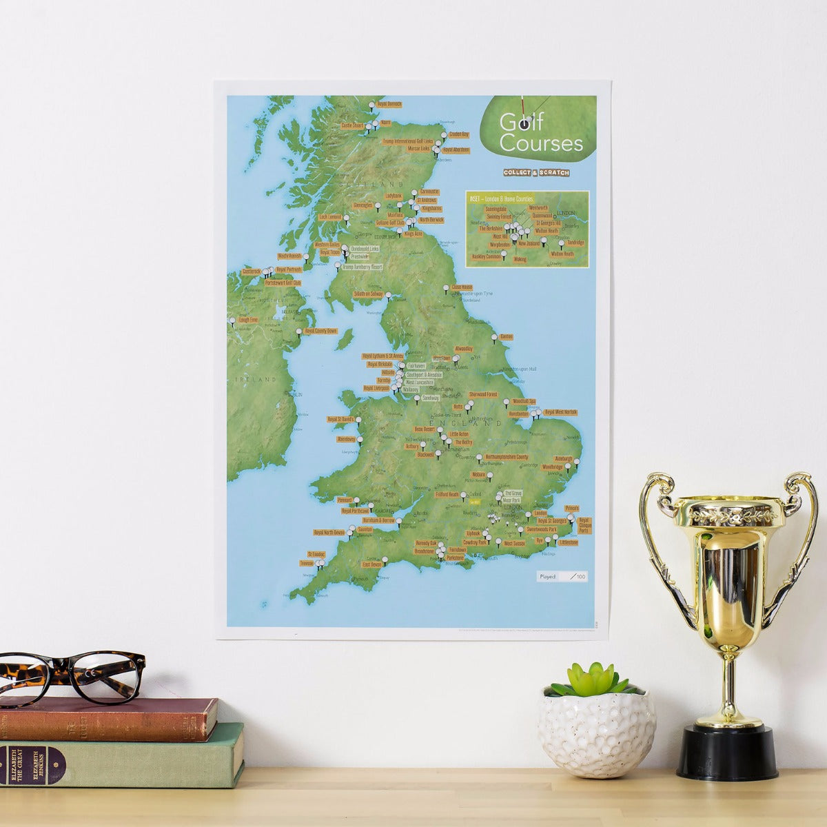 UK01619_3_SILKP - Scratch Off UK Golf Courses Print