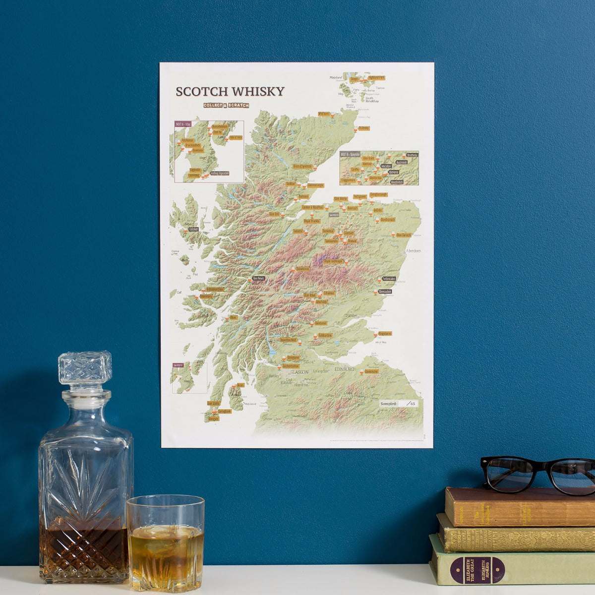 UK01626_3_SILKP - Scratch Off Scotland Whisky Distilleries Print