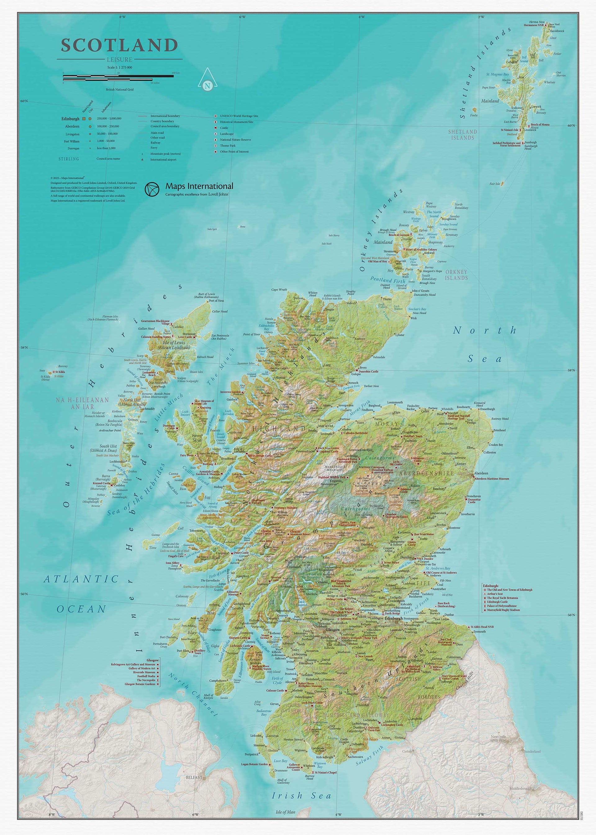 UK01736_S_FSLAM Travel Wall Map Scotland