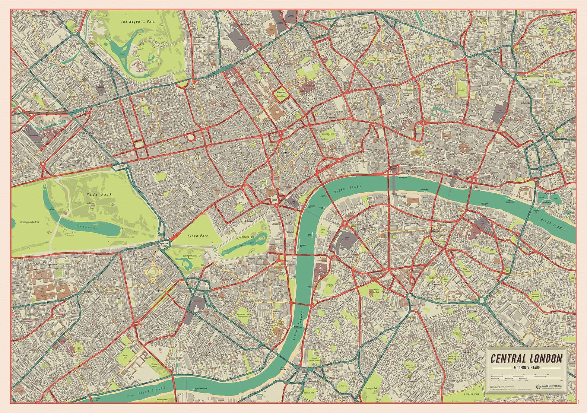 UK01751_S_PAPER - Vintage Map of London Poster