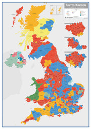 UK00397_L_CANRL - UK Parliamentary Constituency Boundary Wall Map (July 2024 results)