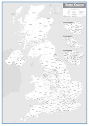 UK00399_L_PAPER - UK Parliamentary Boundary Outline Map  - with updated boundaries for the 2024 General Election