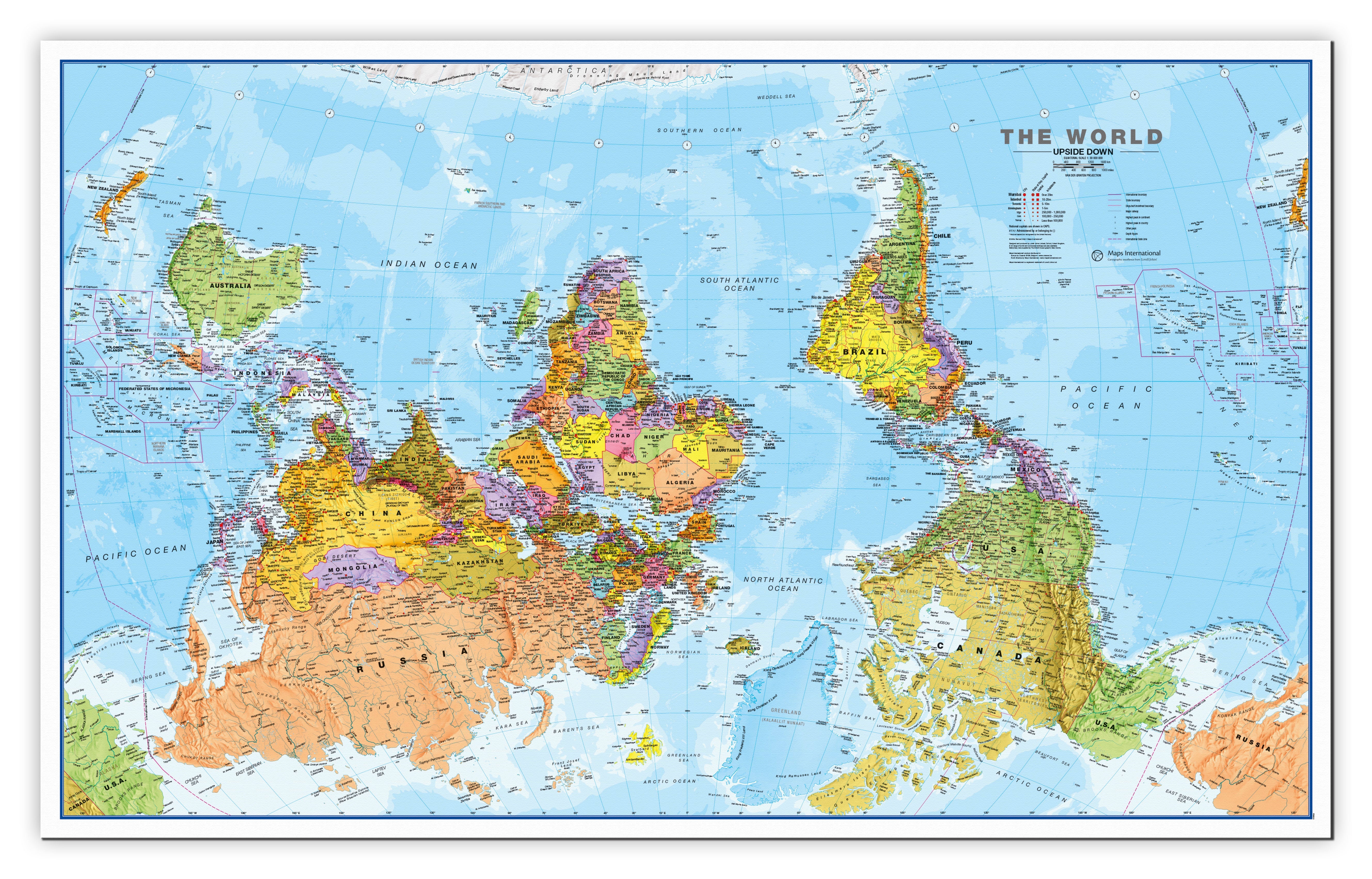 WM00626_L_CANVA - Upside Down World Wall Map Political