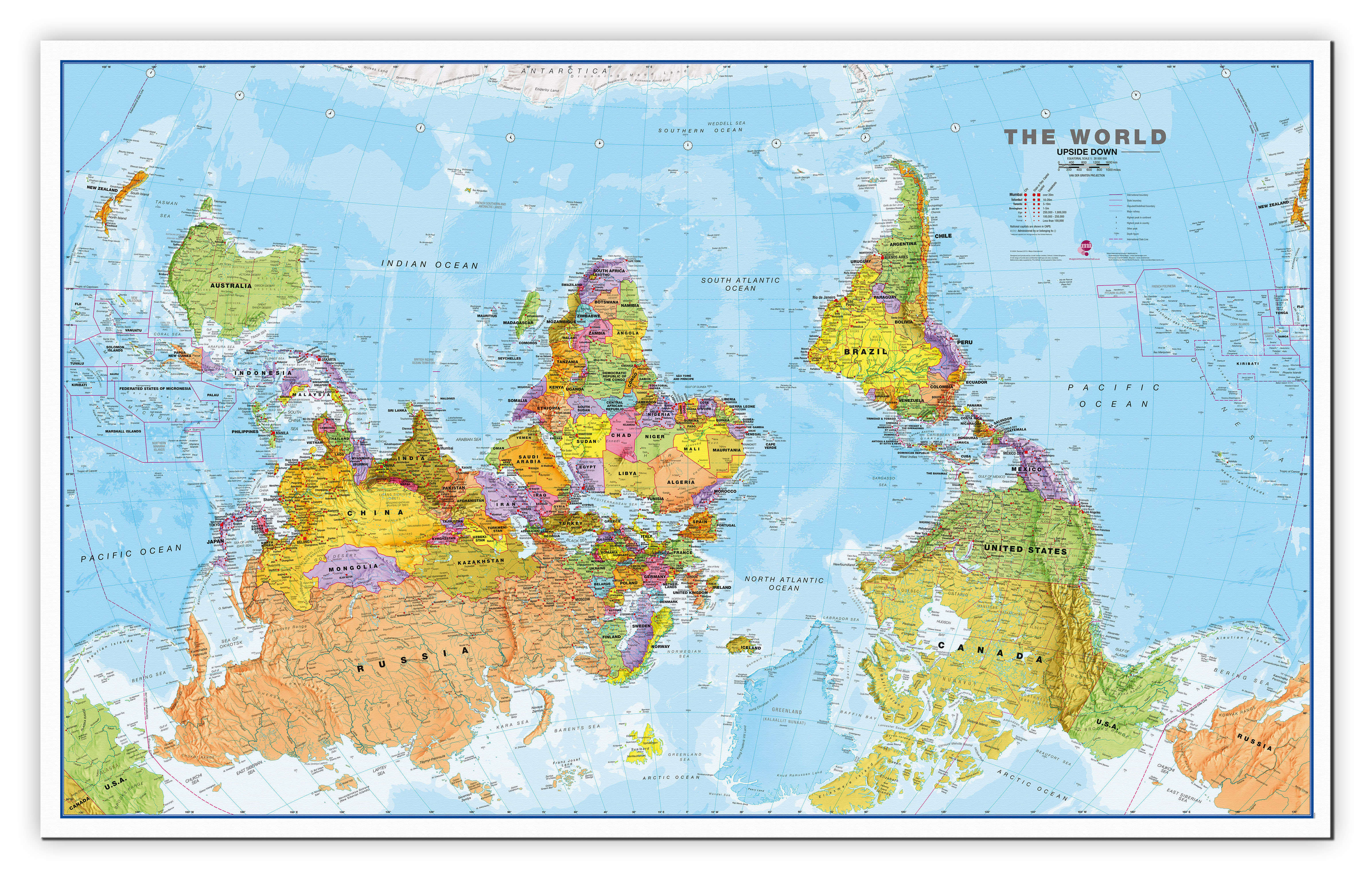 WM00626_L_CANVA - Upside Down World Wall Map Political