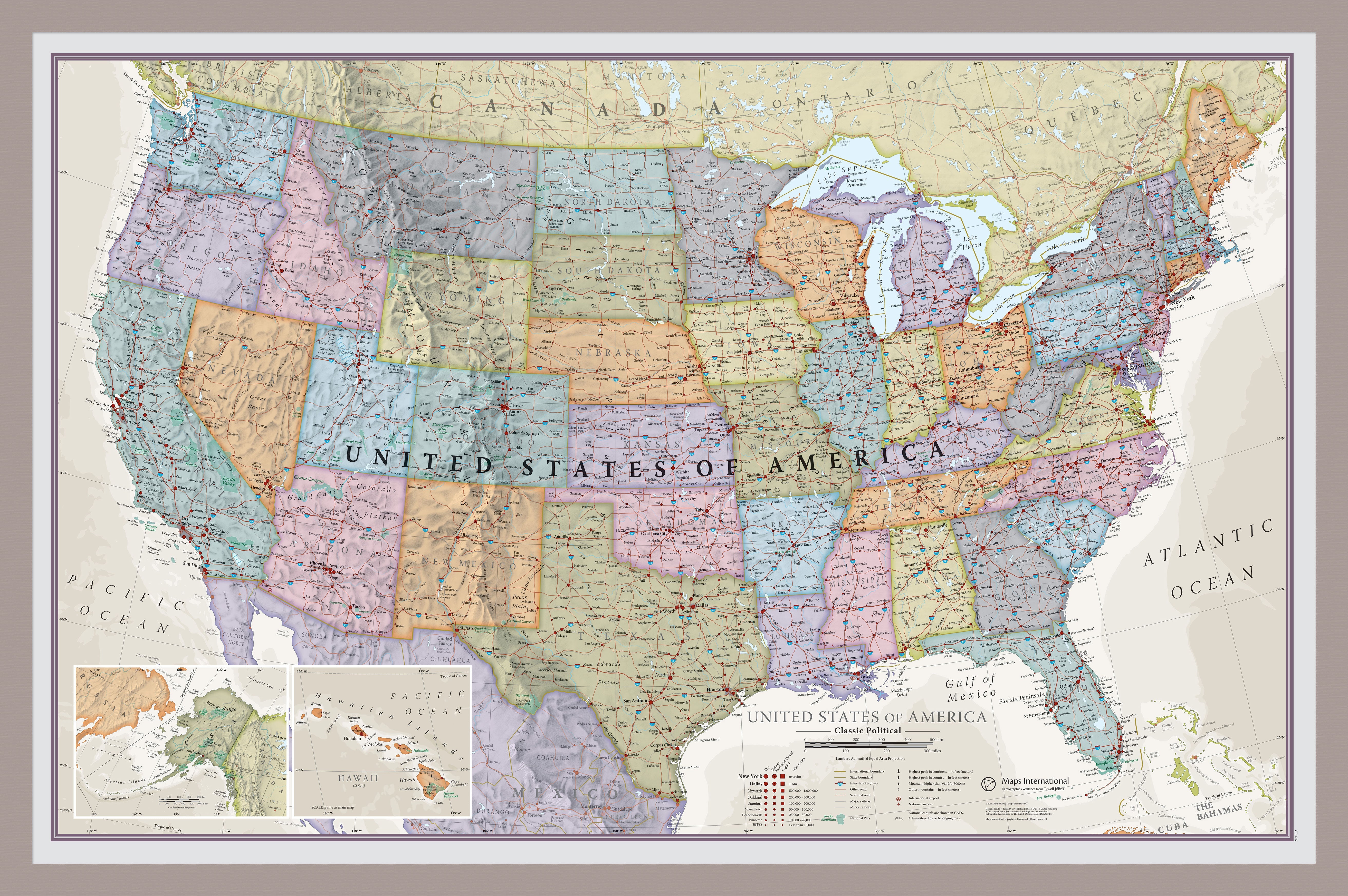 CM01635_M_PINAL - USA Classic Wall Map