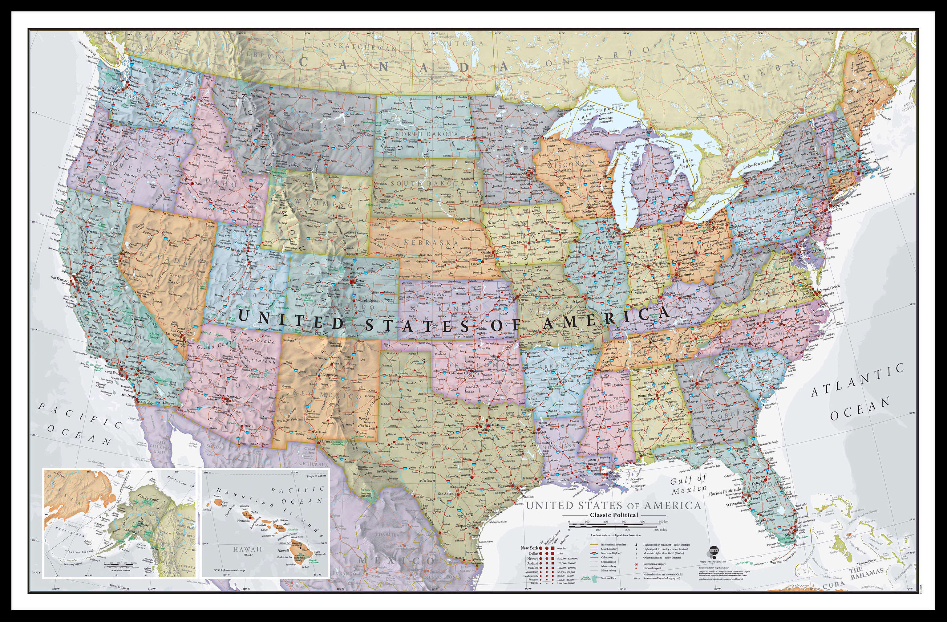 CM01635_L_LBDBL - USA Classic Wall Map