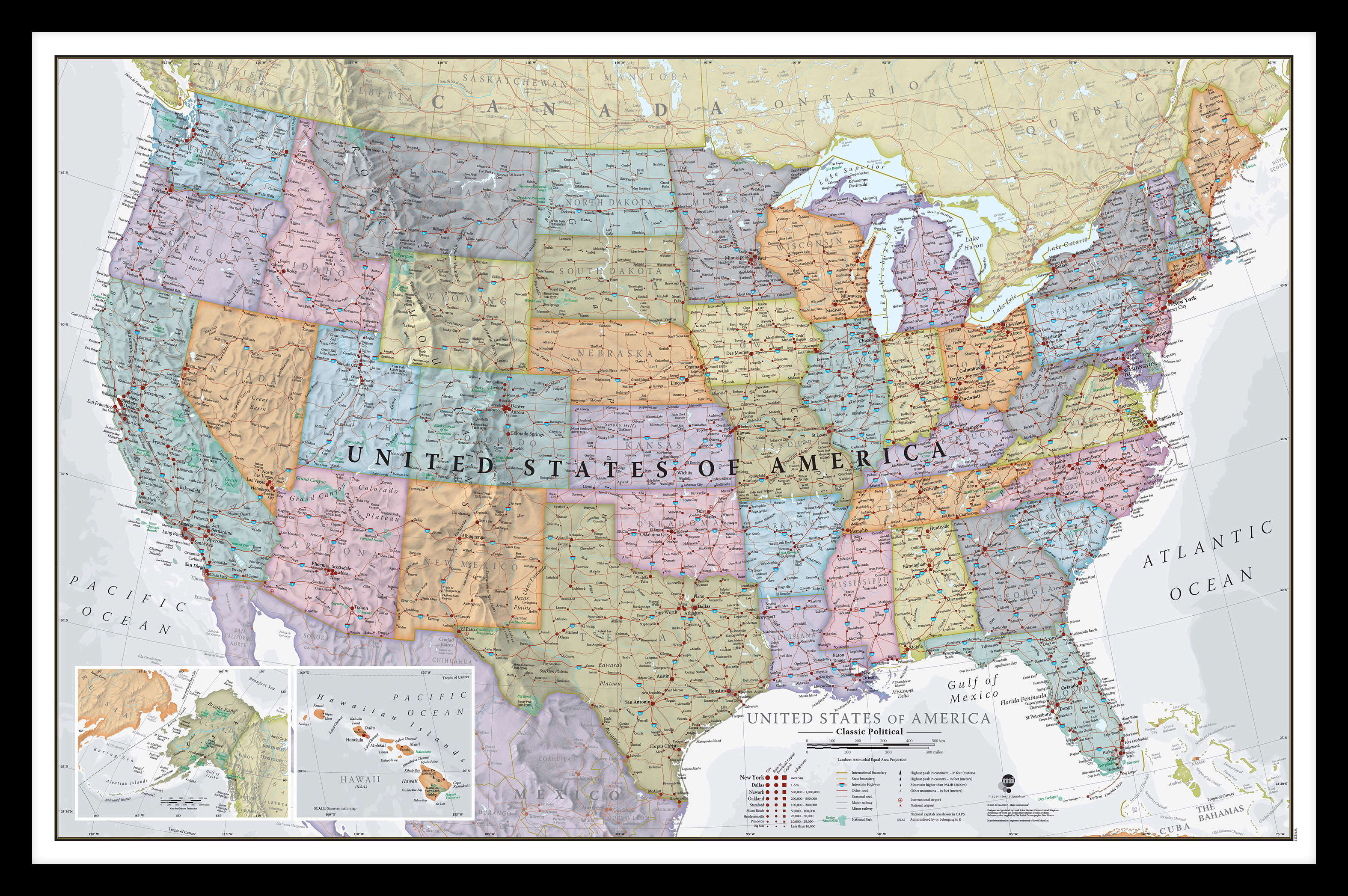 CM01635_M_PINBL - USA Classic Wall Map