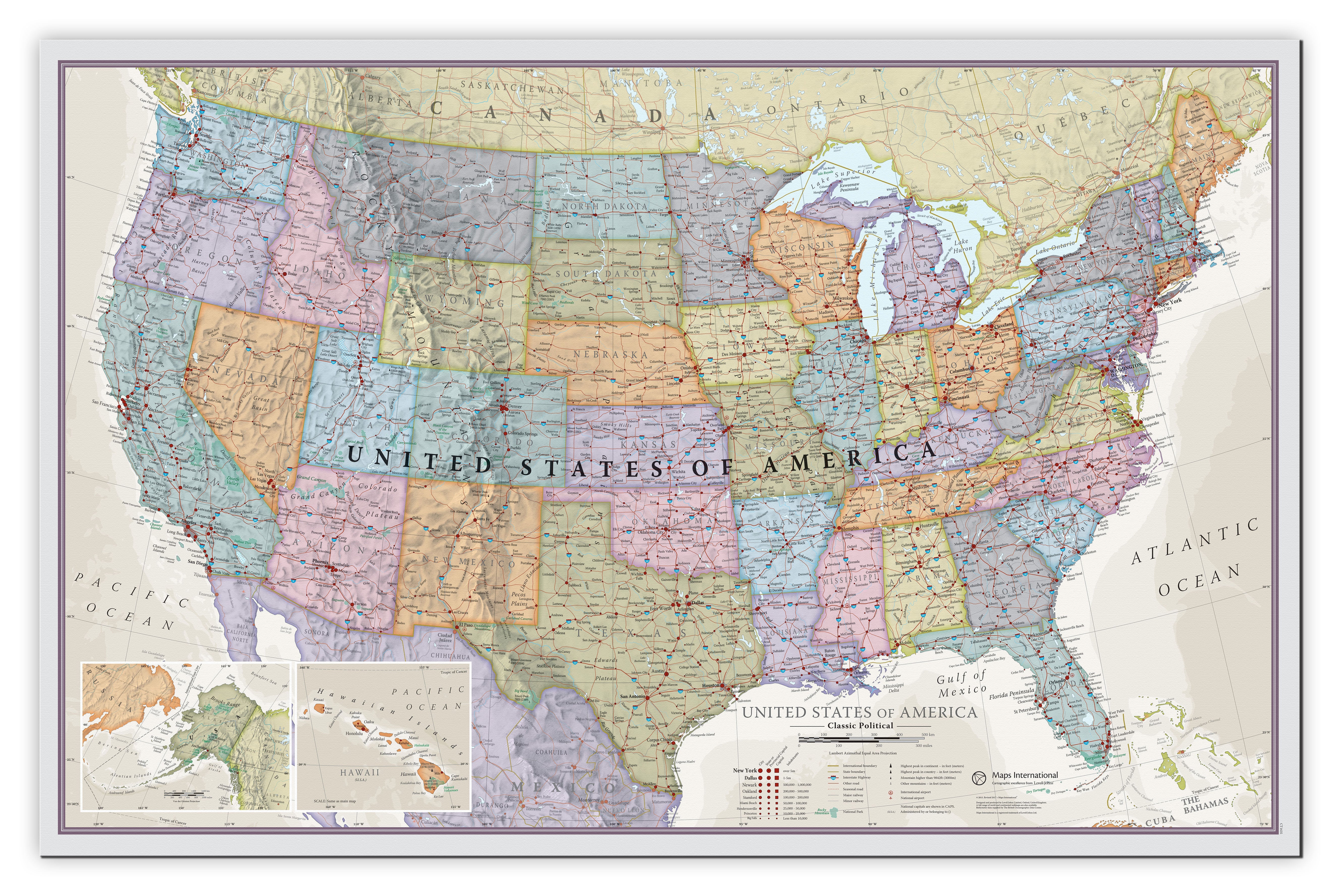 CM01635_L_CANVA - USA Classic Wall Map