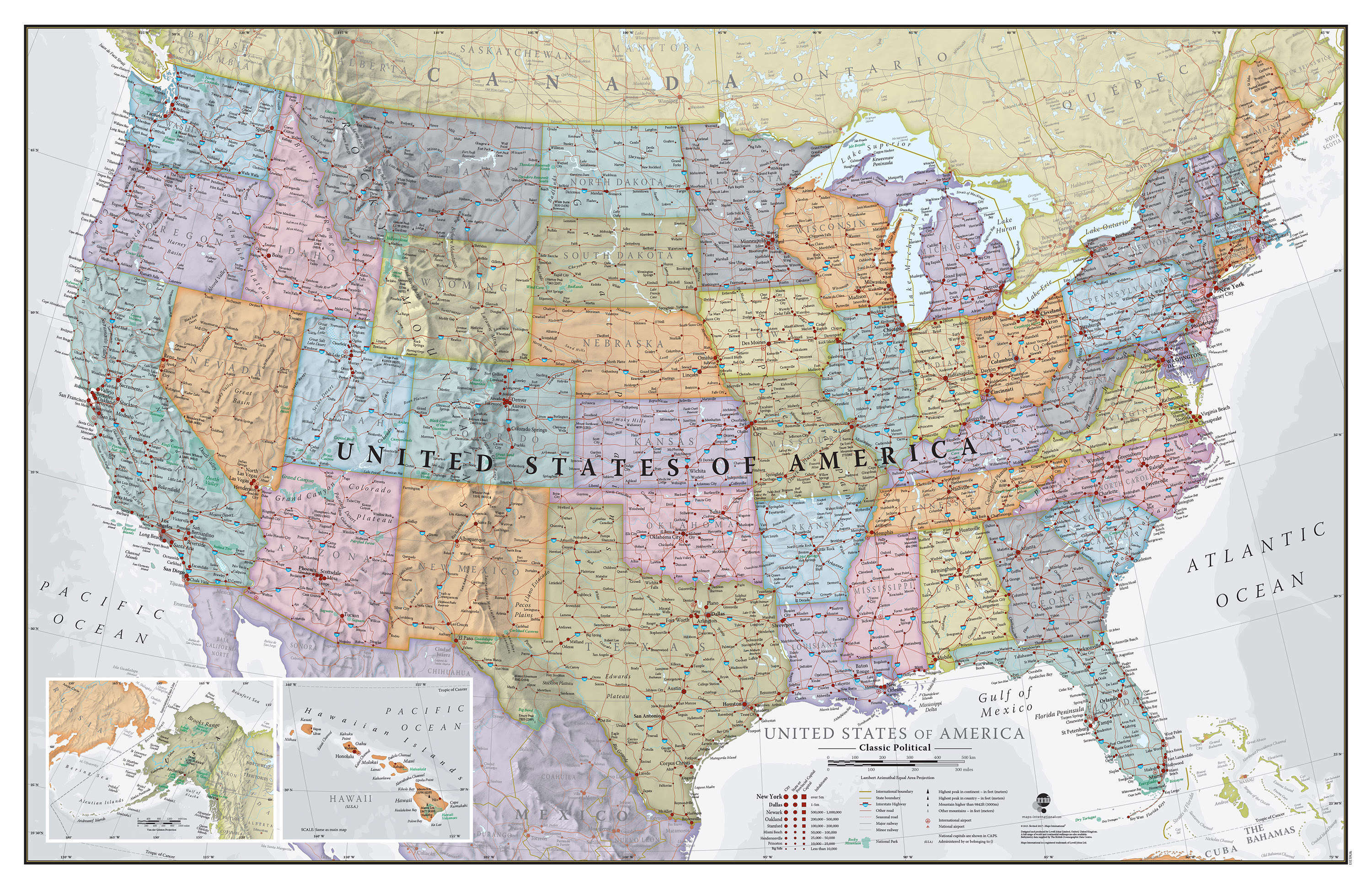 CM01635_M_CANRL - USA Classic Wall Map