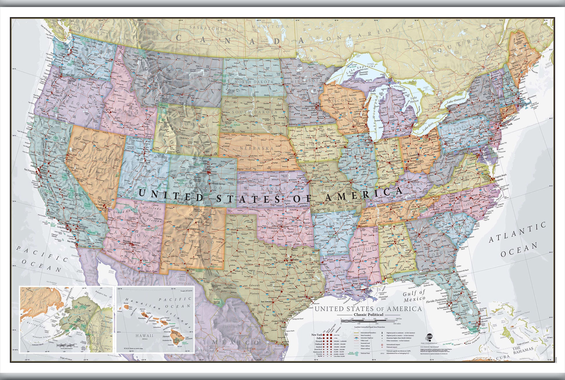 CM01635_L_LAMHB - USA Classic Wall Map