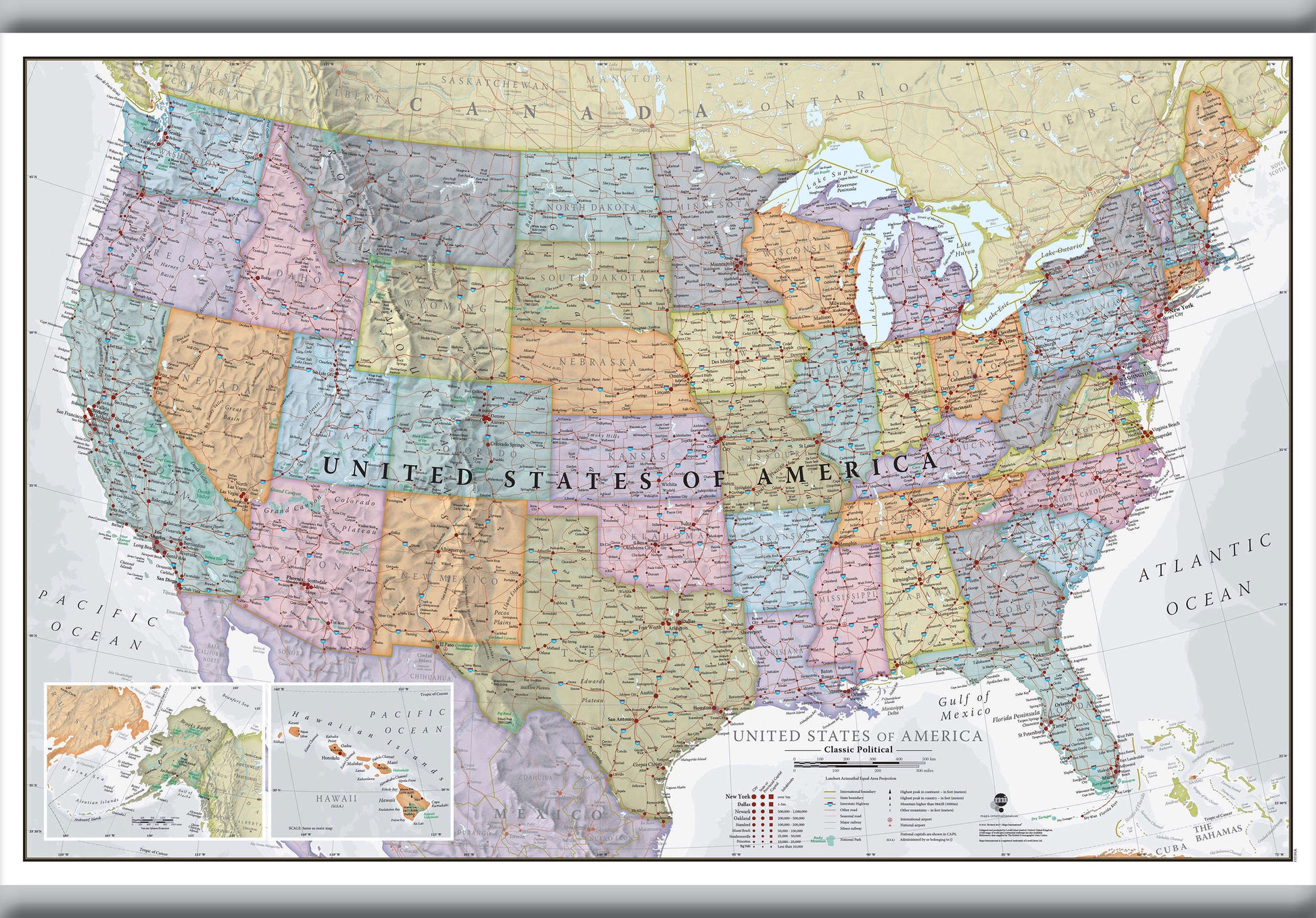 CM01635_M_LAMHB - USA Classic Wall Map