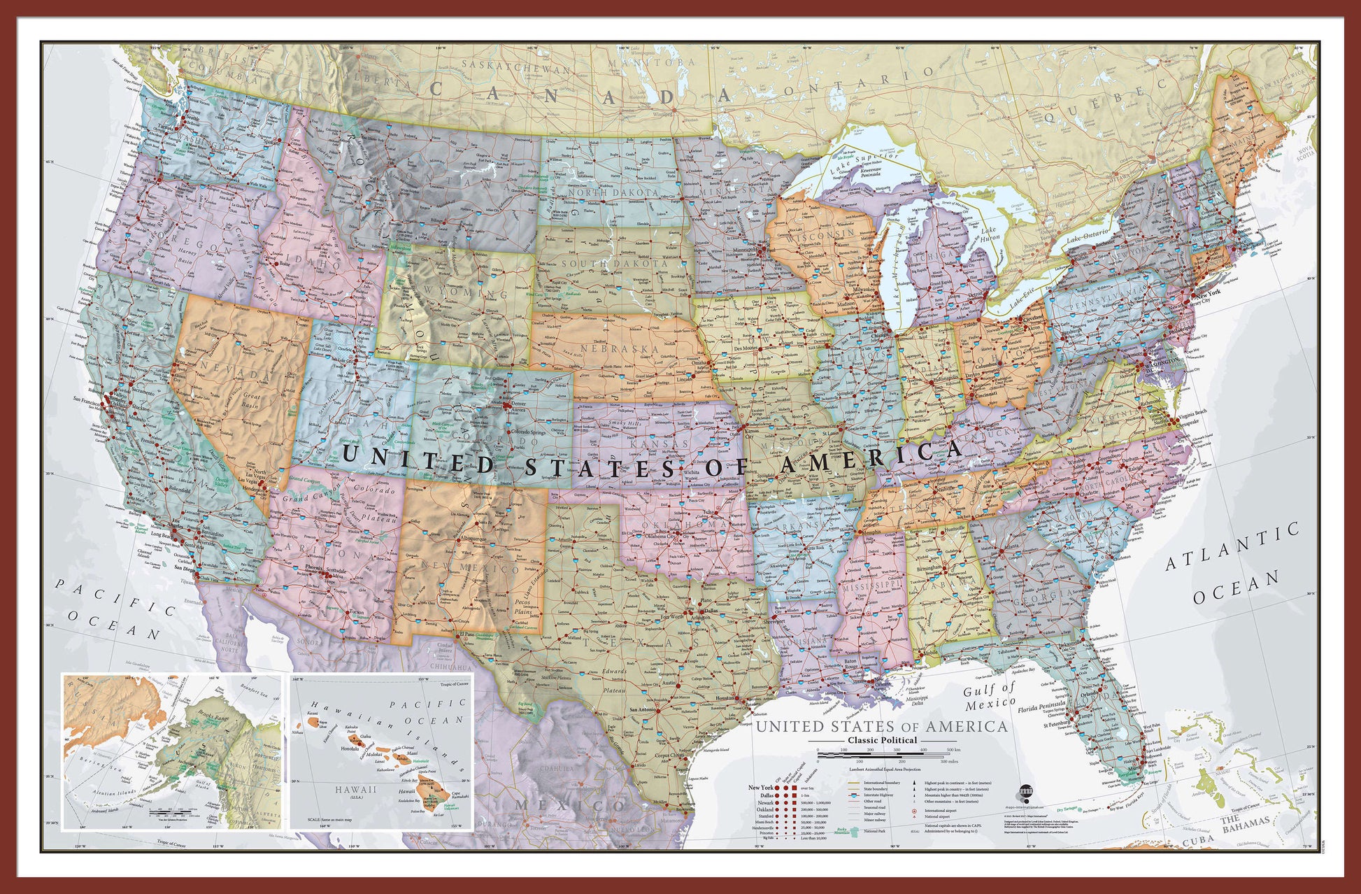 CM01635_L_LBDOK - USA Classic Wall Map