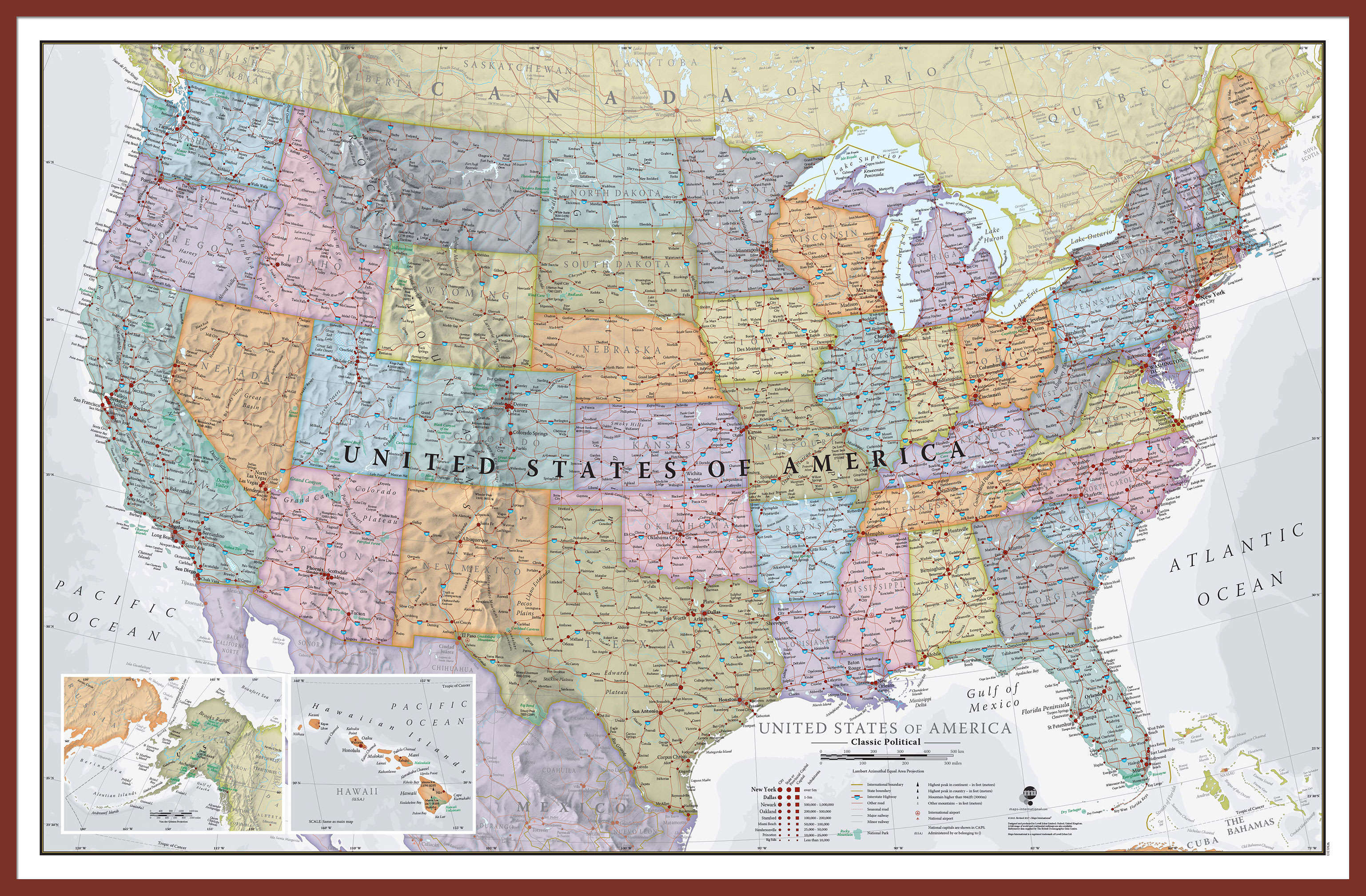 CM01635_L_LBDOK - USA Classic Wall Map