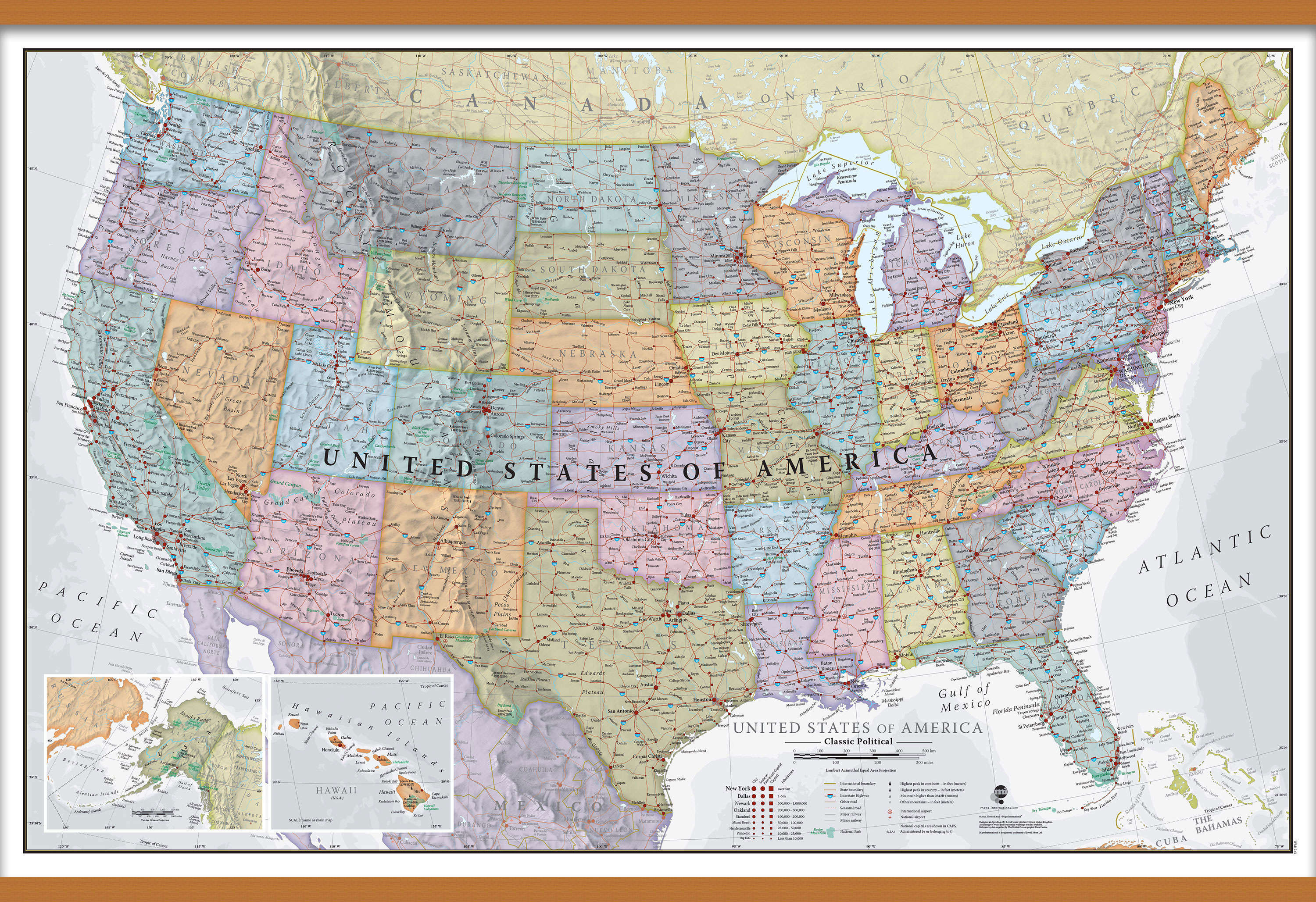 CM01635_L_CWDHB - USA Classic Wall Map