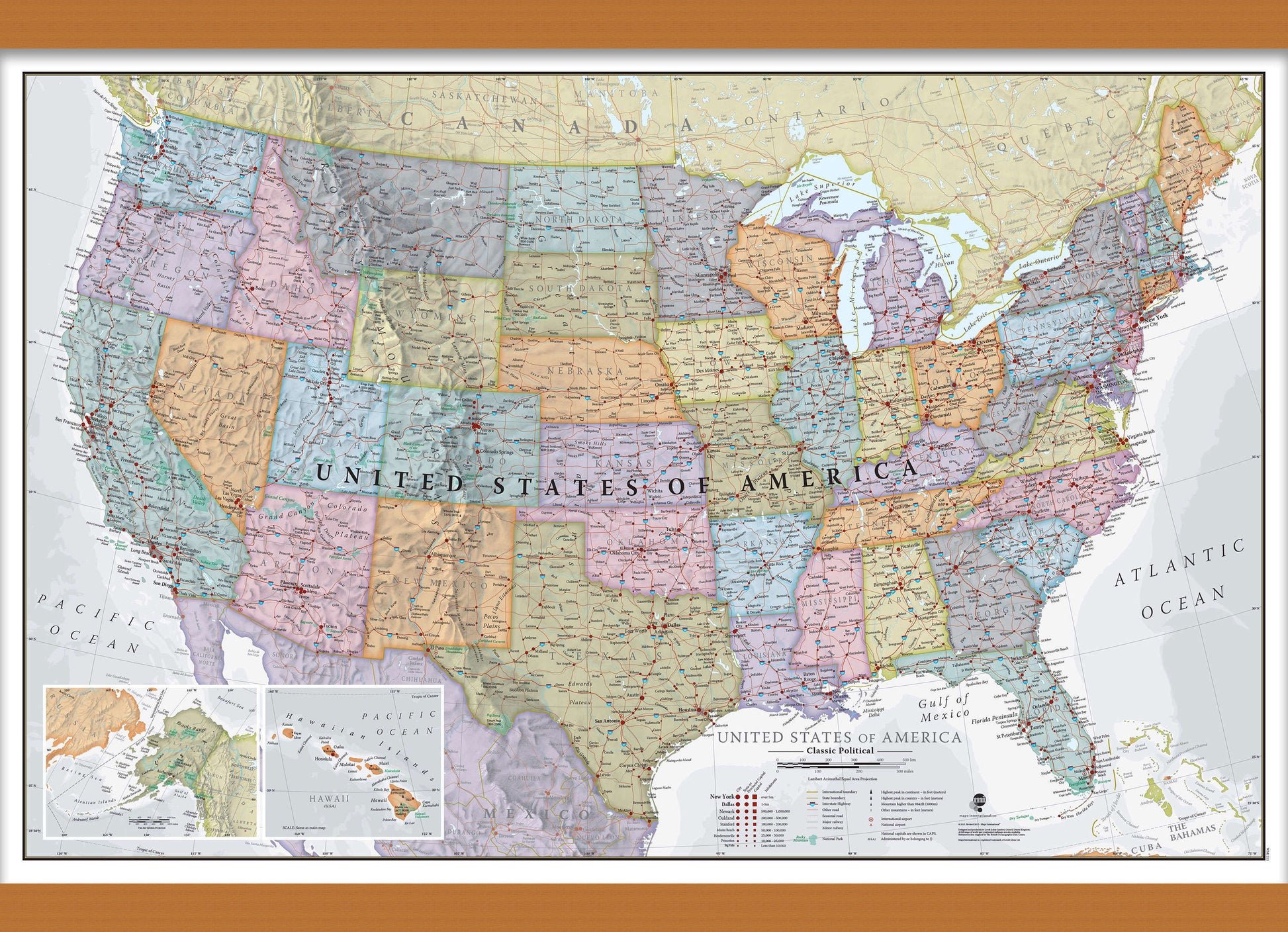 CM01635_M_LWDHB - USA Classic Wall Map